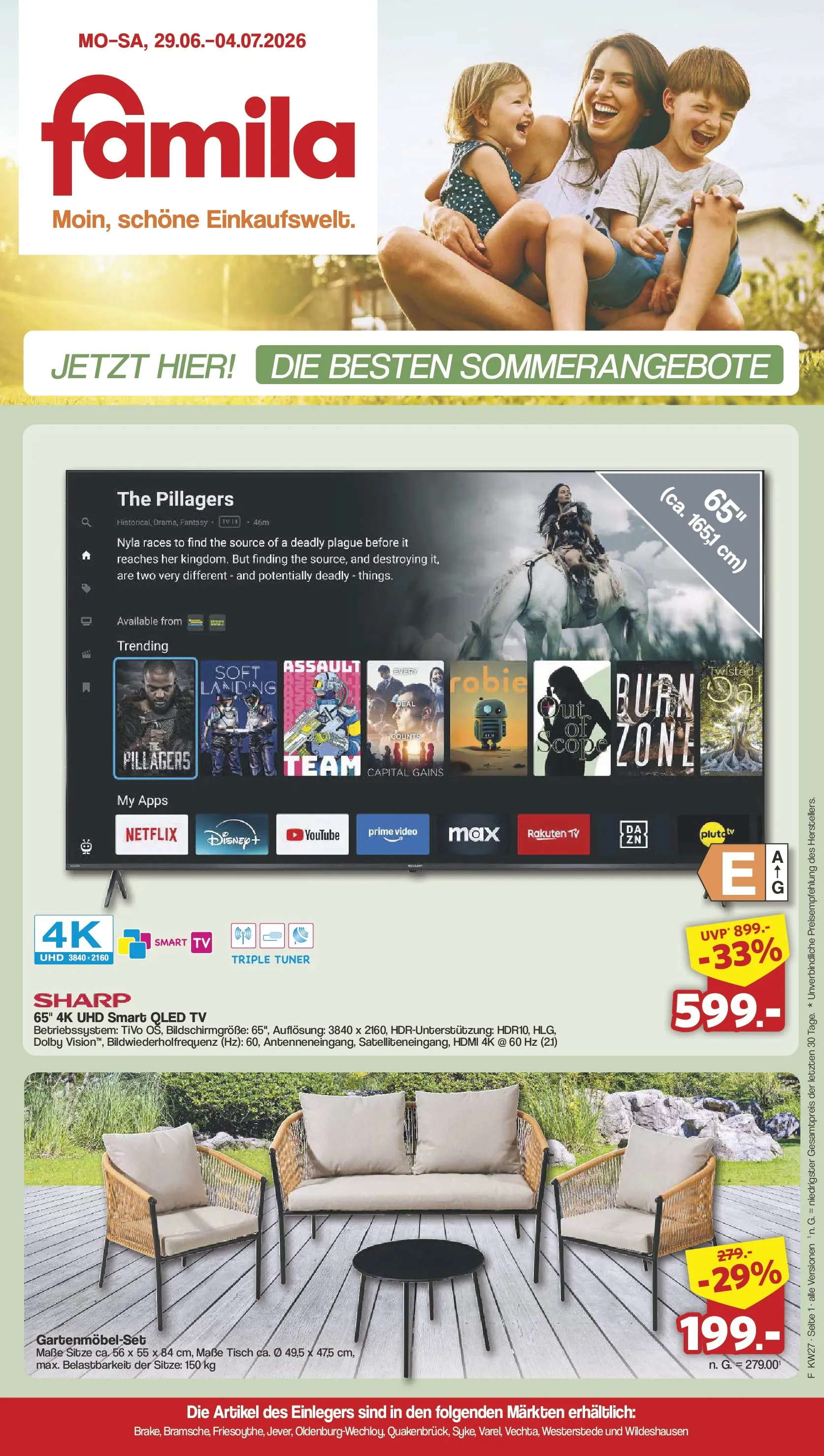 Famila Nordwest - Famila: Einleger (ab 28.06.2026) zum Blättern | Seite: 1 | Produkte: Tisch, TV, Video