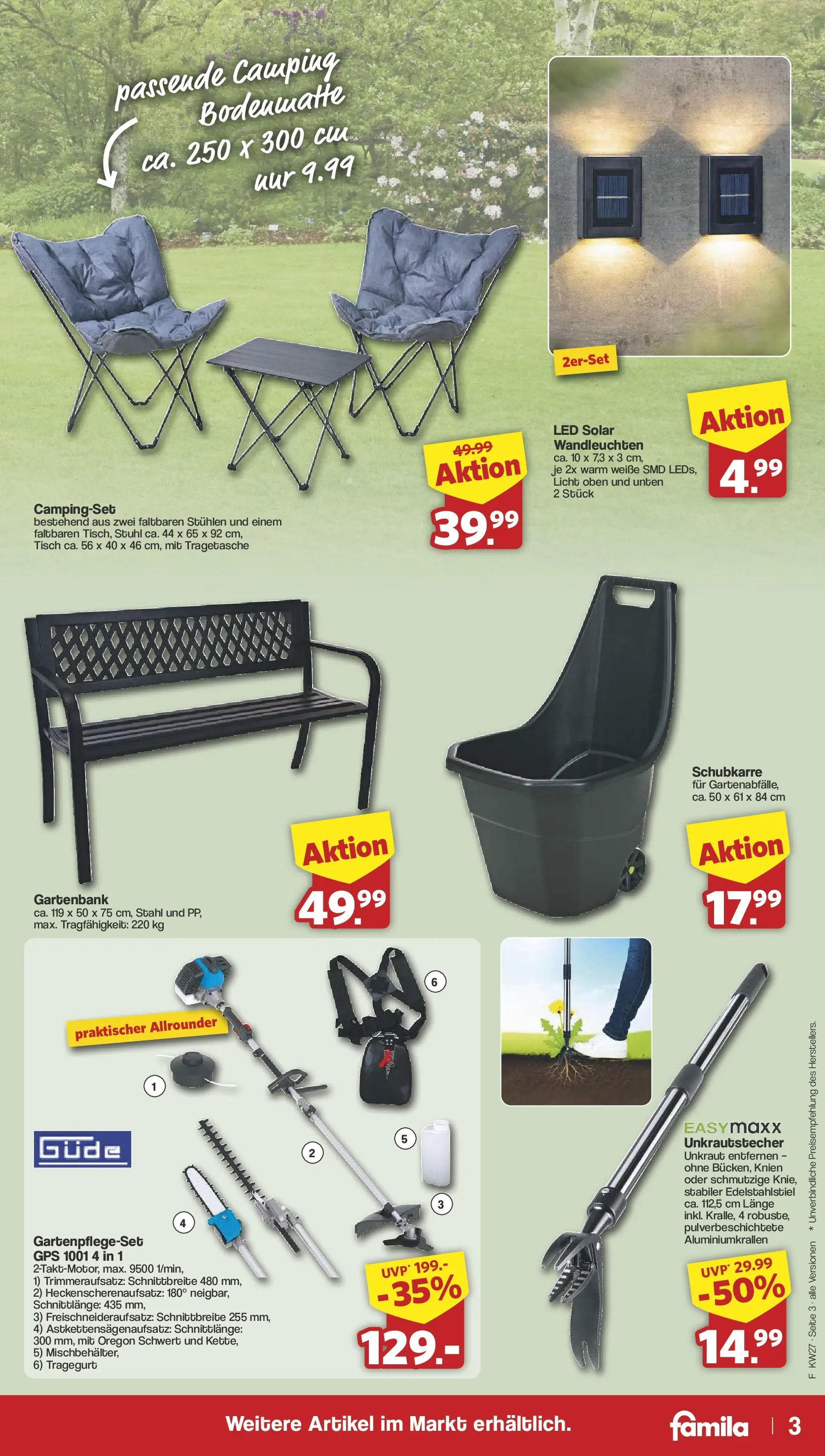 Famila Nordwest - Famila: Einleger (ab 28.06.2026) zum Blättern | Seite: 3 | Produkte: Tisch, Stuhl