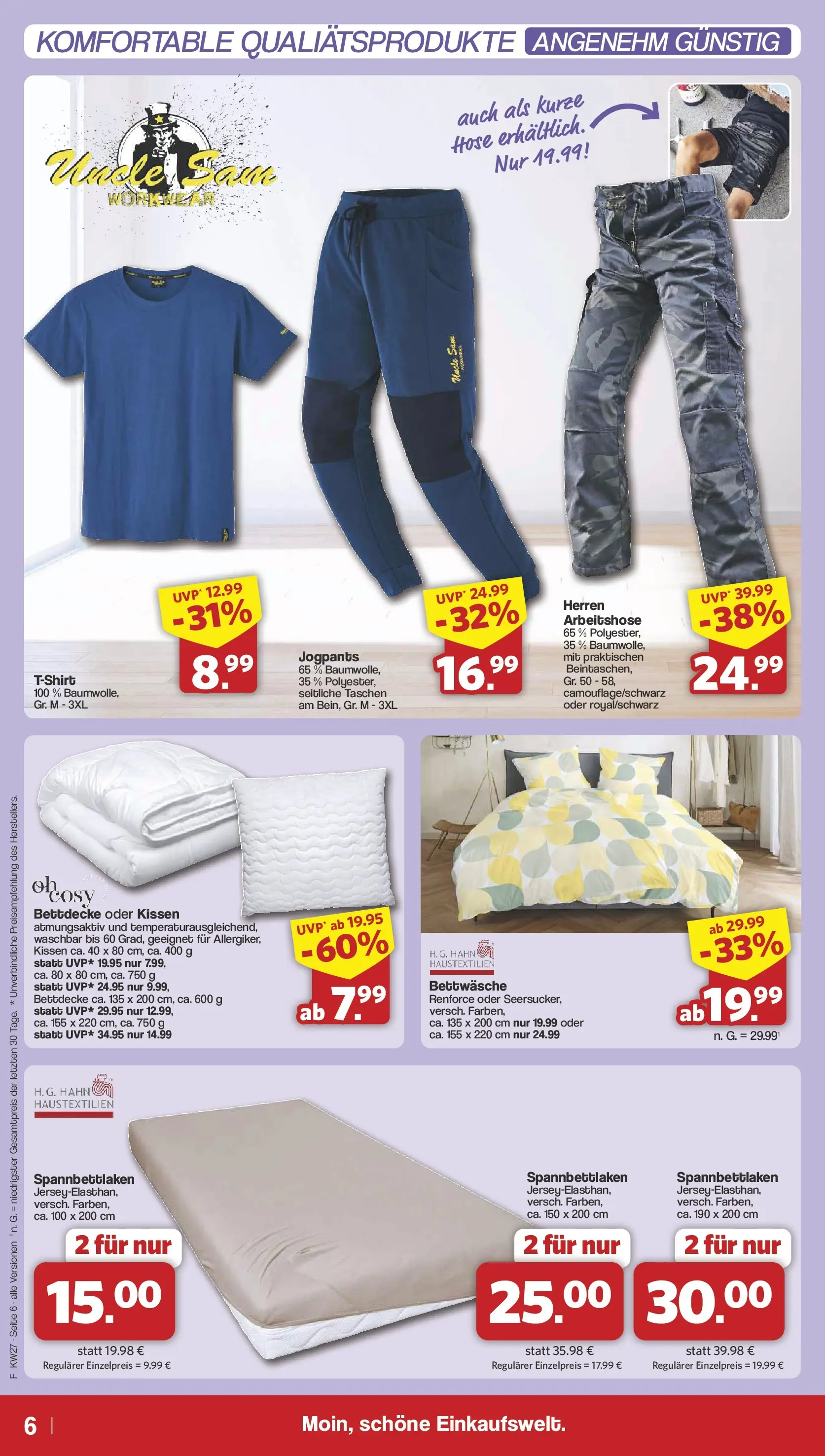 Famila Nordwest - Famila: Einleger (ab 28.06.2026) zum Blättern | Seite: 6 | Produkte: Kissen, Bettwäsche, Bettdecke, Hose