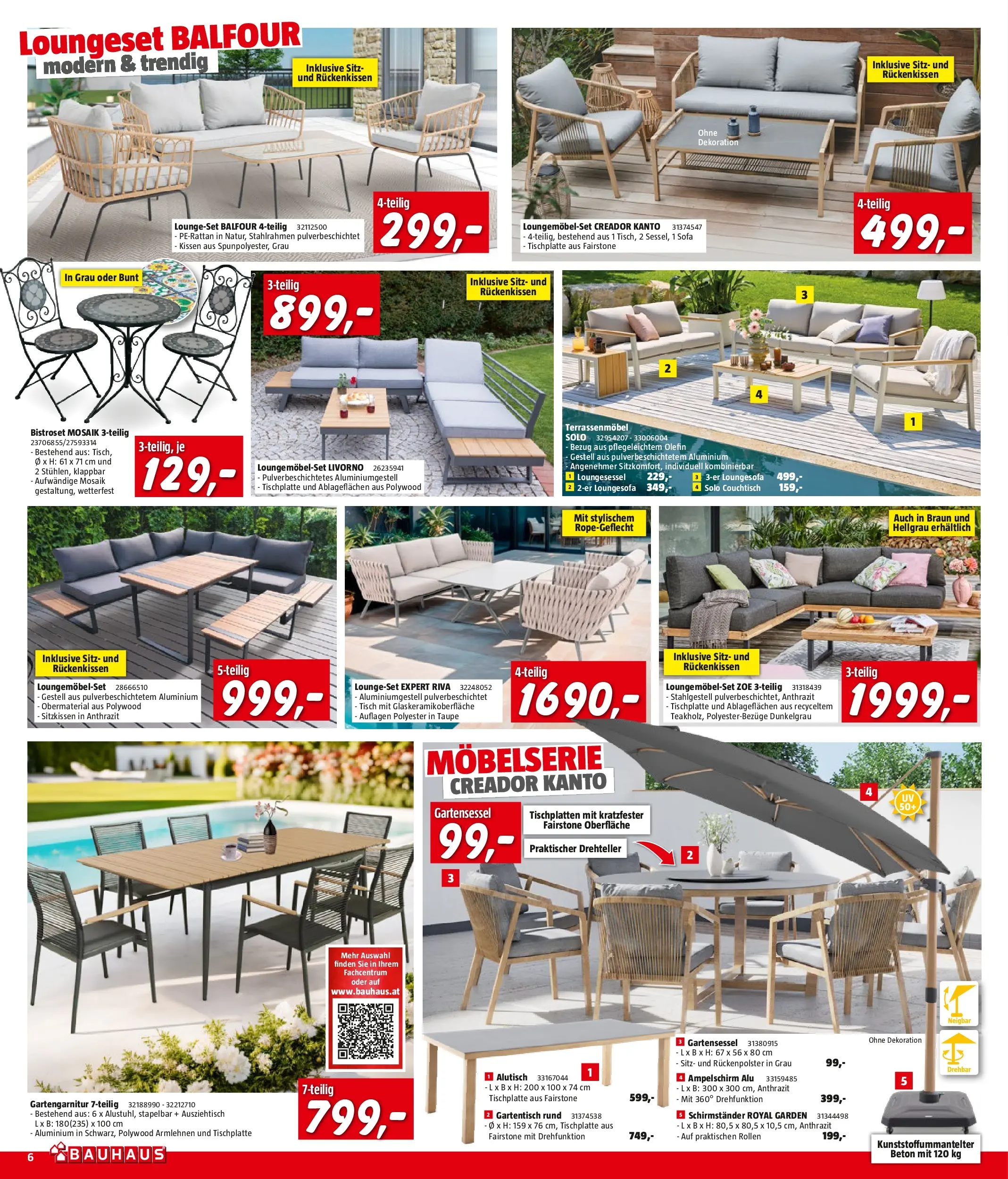 Bauhaus Salzburg, Villach, Wiener Neudorf von 24.06.2026 - Aktuelle Angebote | Seite: 6 | Produkte: Kissen, Sofa, Couchtisch, Tisch