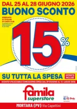Famila Superstore BUONO SCONTO 15% - al 28.06.2026