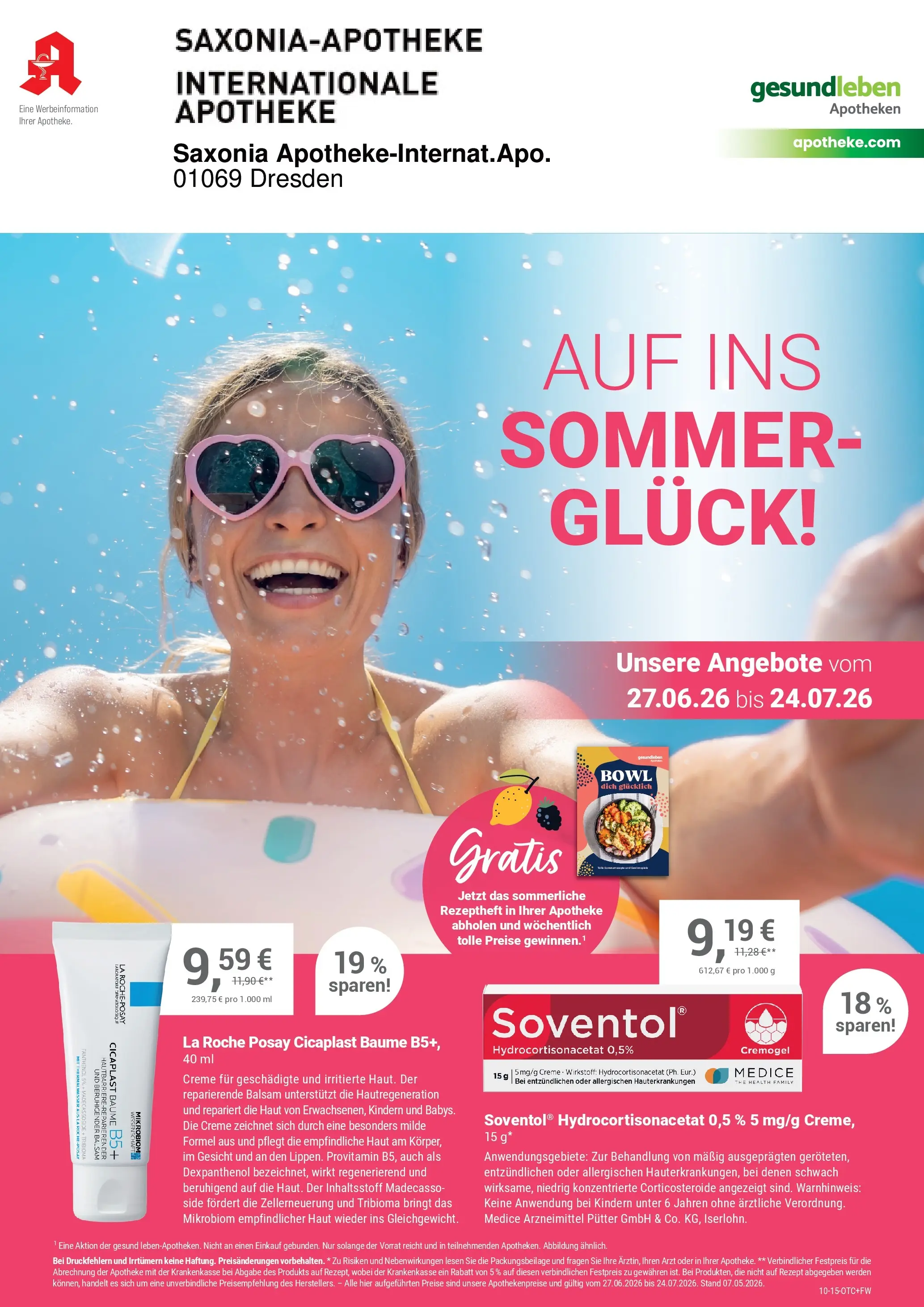 Angebote - Ihre Apotheke vor Ort: Jetzt alle Angebote auch online entdecken! (ab 26.06.2026) zum Blättern | Seite: 1 | Produkte: Creme, Wasser