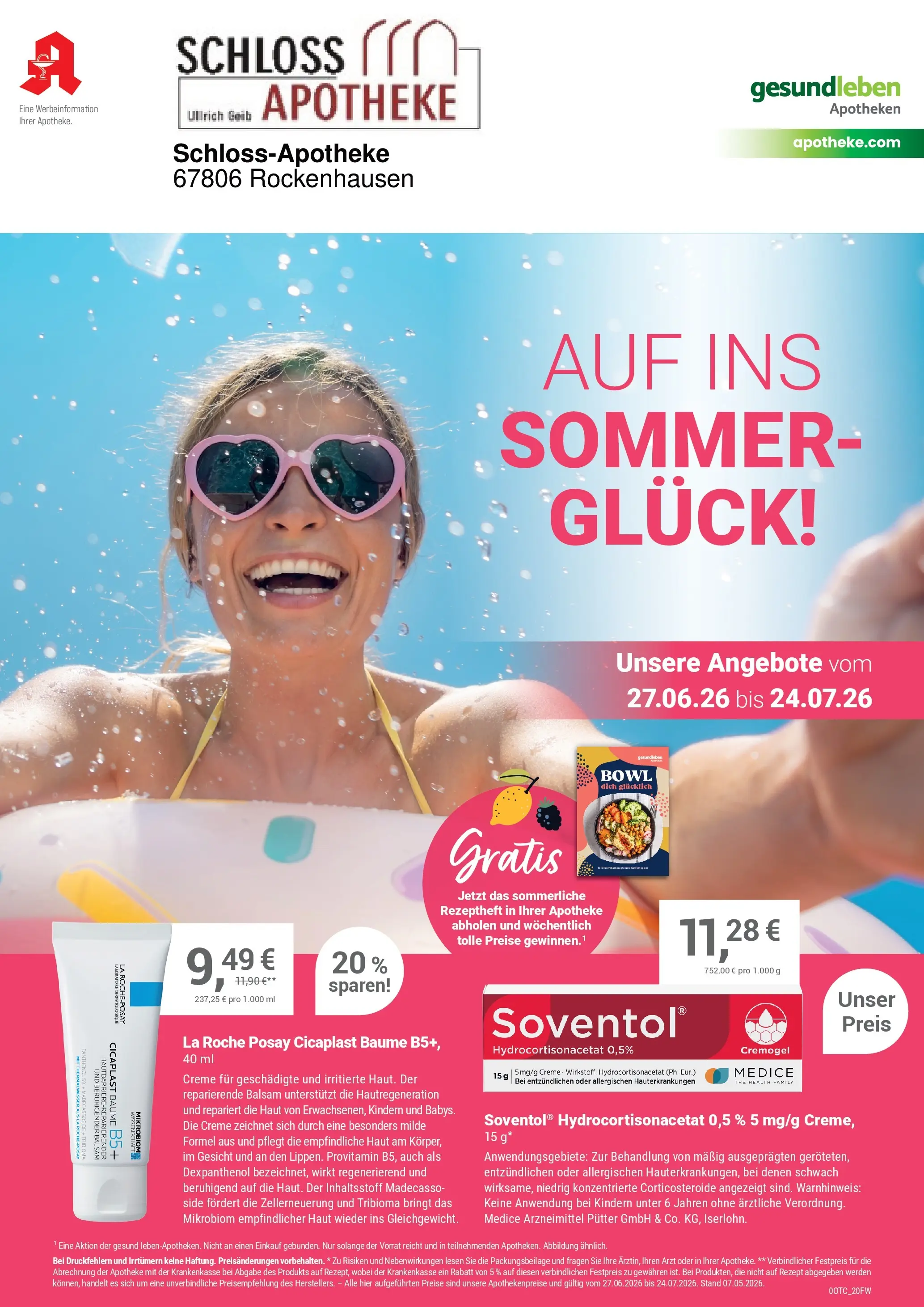 Angebote - Ihre Apotheke vor Ort: Jetzt alle Angebote auch online entdecken! (ab 26.06.2026) zum Blättern | Seite: 1 | Produkte: Creme, Wasser