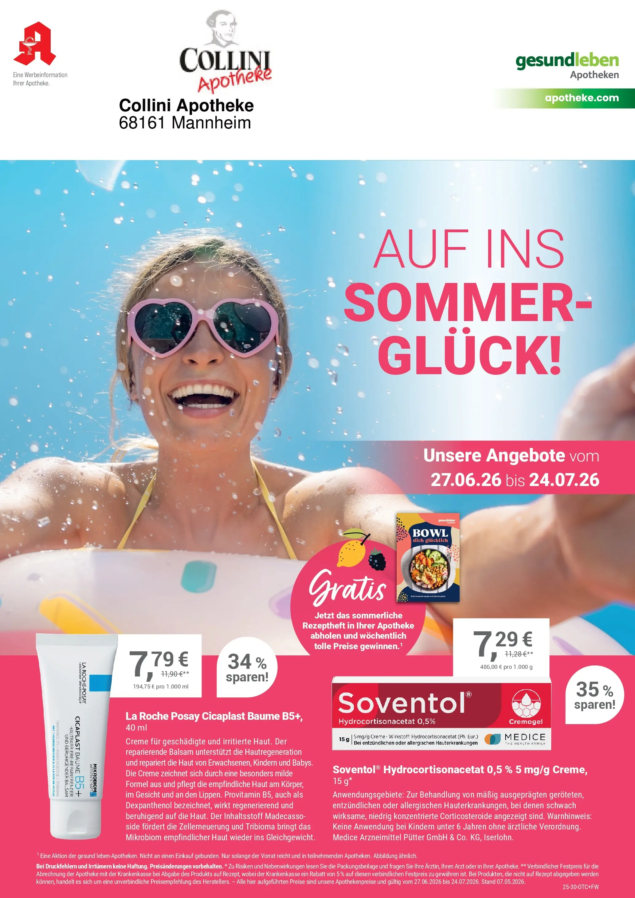 Angebote - Ihre Apotheke vor Ort: Jetzt alle Angebote auch online entdecken! (ab 26.06.2026) zum Blättern | Seite: 1 | Produkte: Creme, Wasser