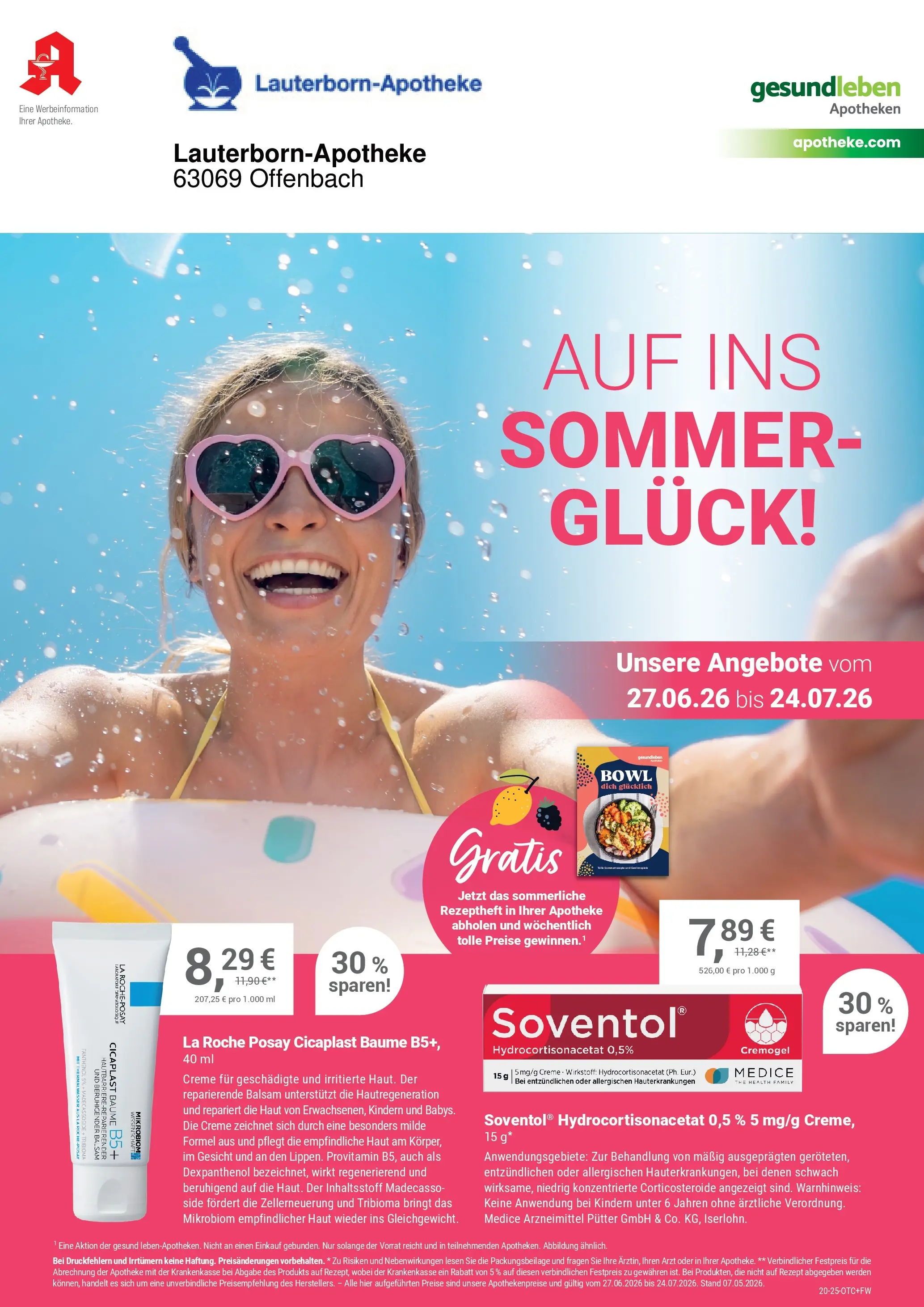 Angebote - Ihre Apotheke vor Ort: Jetzt alle Angebote auch online entdecken! (ab 26.06.2026) zum Blättern | Seite: 1 | Produkte: Creme, Wasser