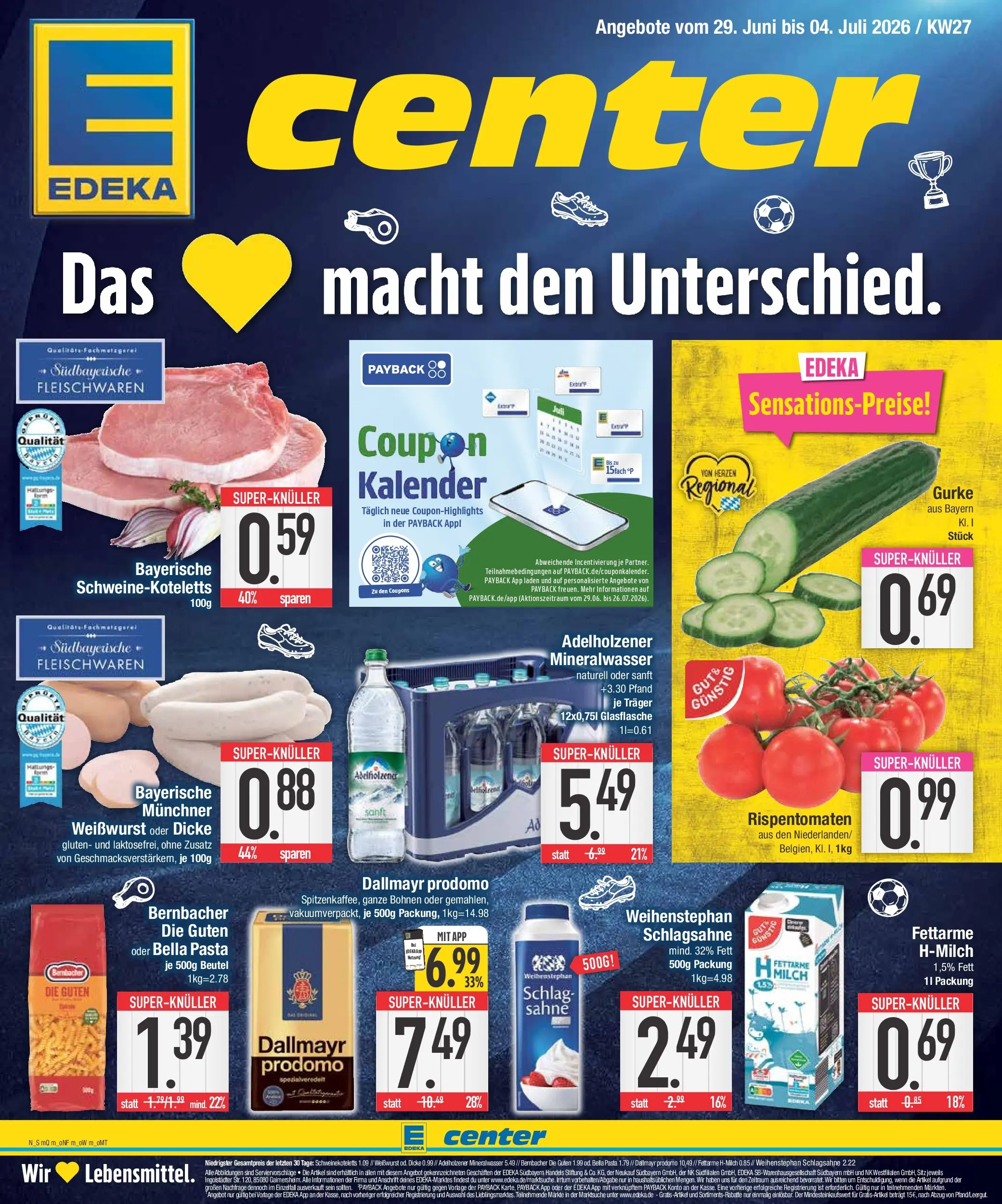 Edeka - EDEKA: Wochenangebote (ab 28.06.2026) » Angebote Online | Seite: 1 | Produkte: Milch, Mineralwasser, Dallmayr, Dallmayr prodomo