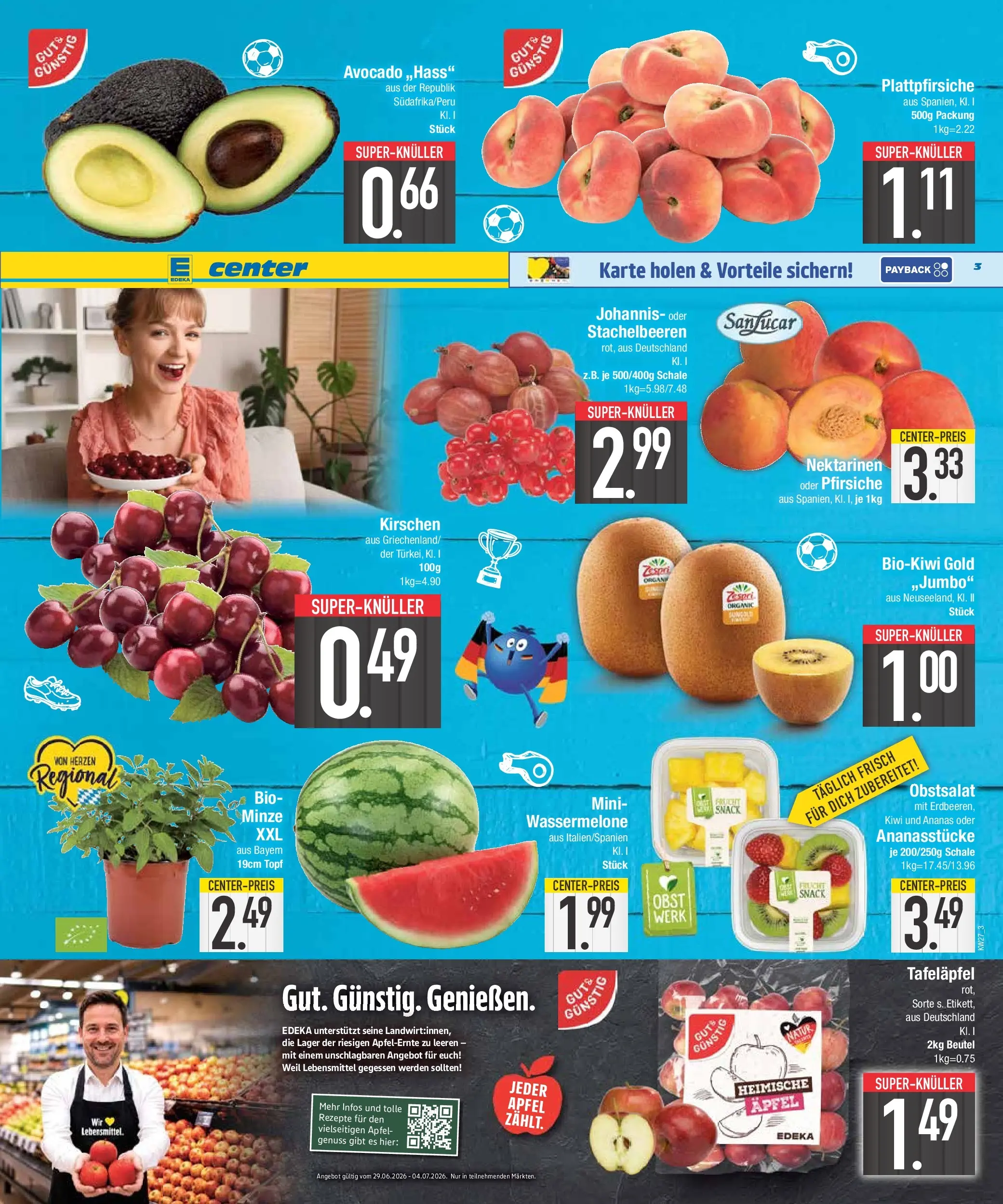 Edeka - EDEKA: Wochenangebote (ab 28.06.2026) » Angebote Online | Seite: 3 | Produkte: Äpfel, Kirschen, Avocado, Kiwi