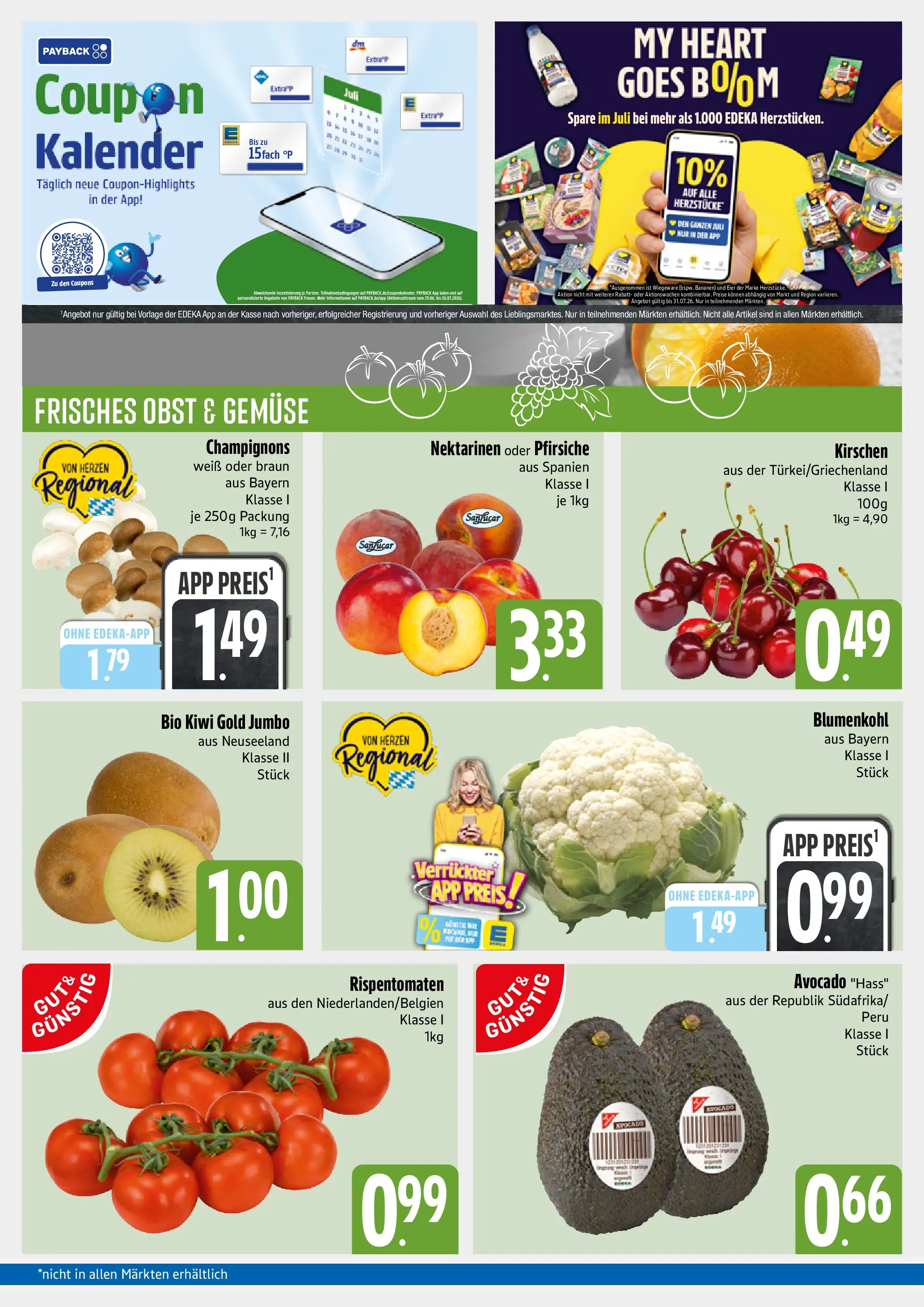 Angebote - E xpress: Wochenangebote (ab 28.06.2026) zum Blättern | Seite: 3 | Produkte: Kirschen, Obst, Blumenkohl, Kiwi