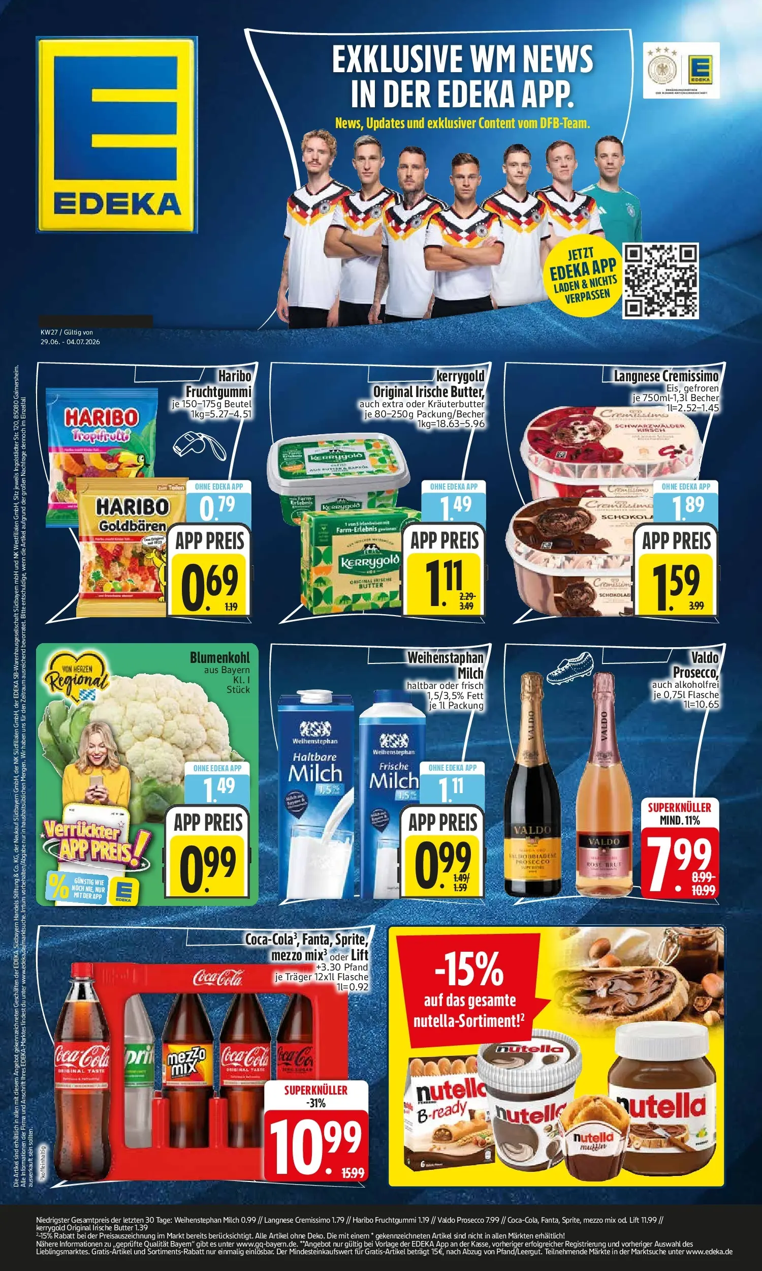 Edeka - EDEKA: Wochenangebote (ab 28.06.2026) » Angebote Online | Seite: 1 | Produkte: Langnese, Cola, Kräuterbutter, Dill