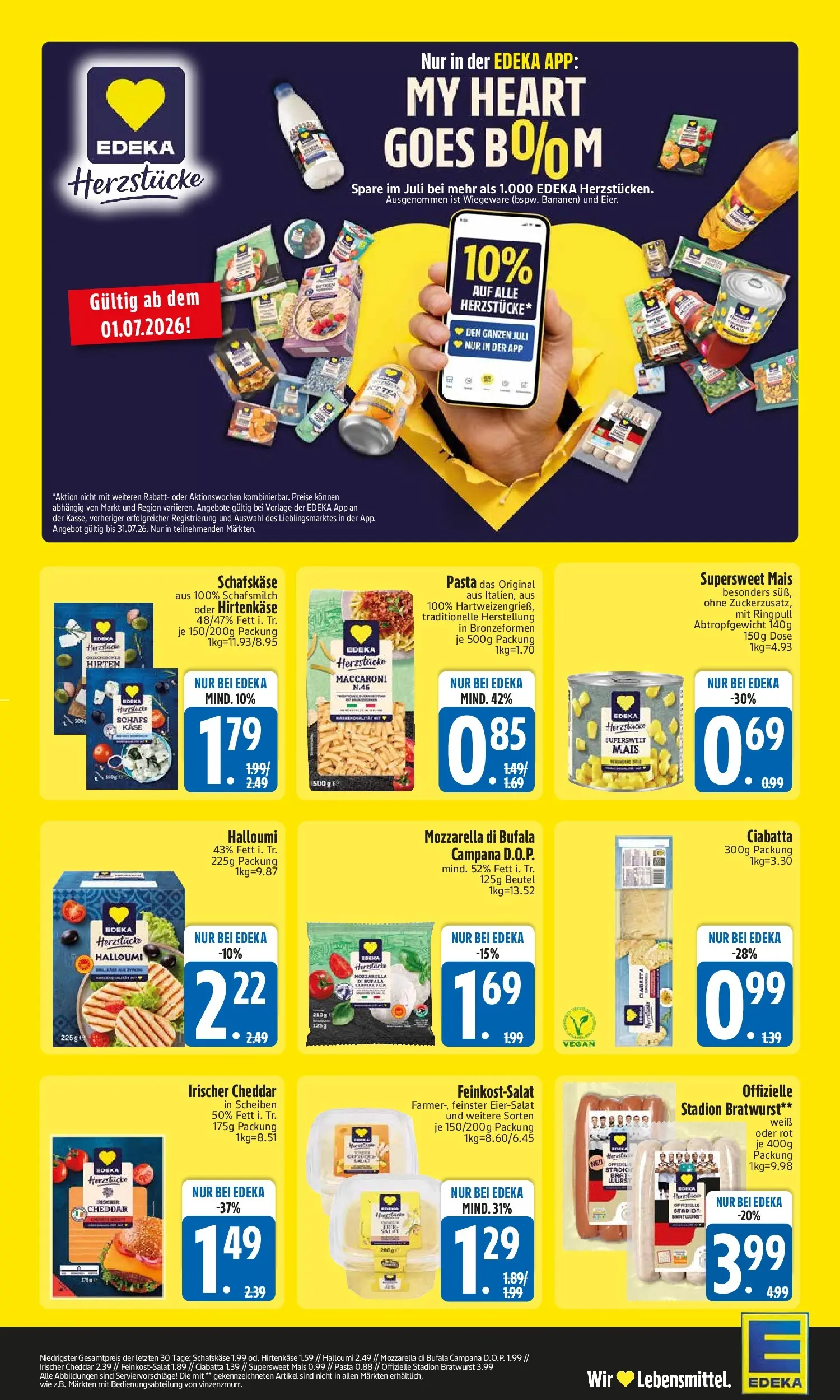 Edeka - EDEKA: Wochenangebote (ab 28.06.2026) » Angebote Online | Seite: 2 | Produkte: Käse, Mozzarella, Bananen, Pasta