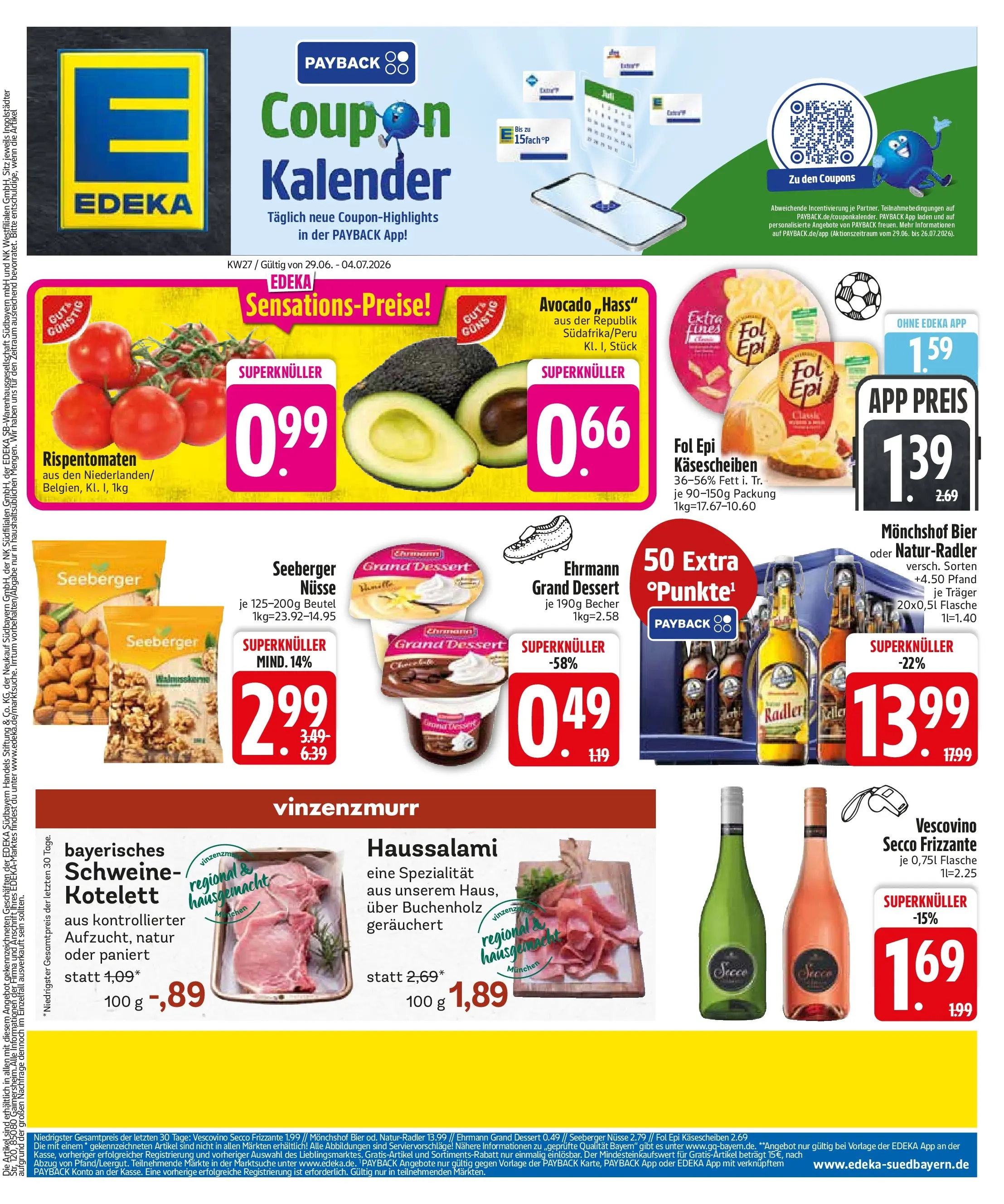 Edeka - EDEKA: Wochenangebote (ab 28.06.2026) » Angebote Online | Seite: 3 | Produkte: Monchshof, Bier, Avocado, Nüsse