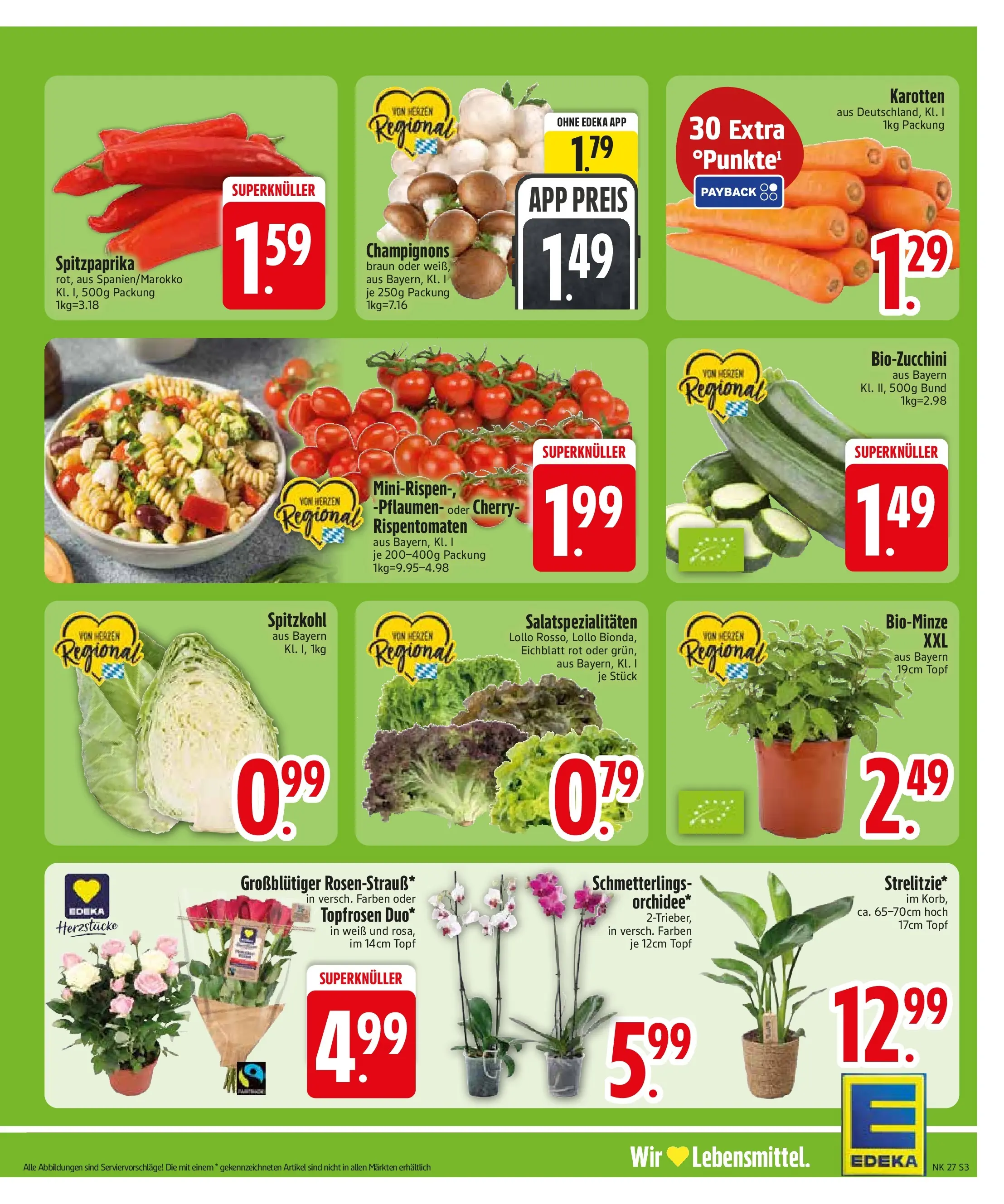 Edeka - EDEKA: Wochenangebote (ab 28.06.2026) » Angebote Online | Seite: 5 | Produkte: Pflaumen, Champignons