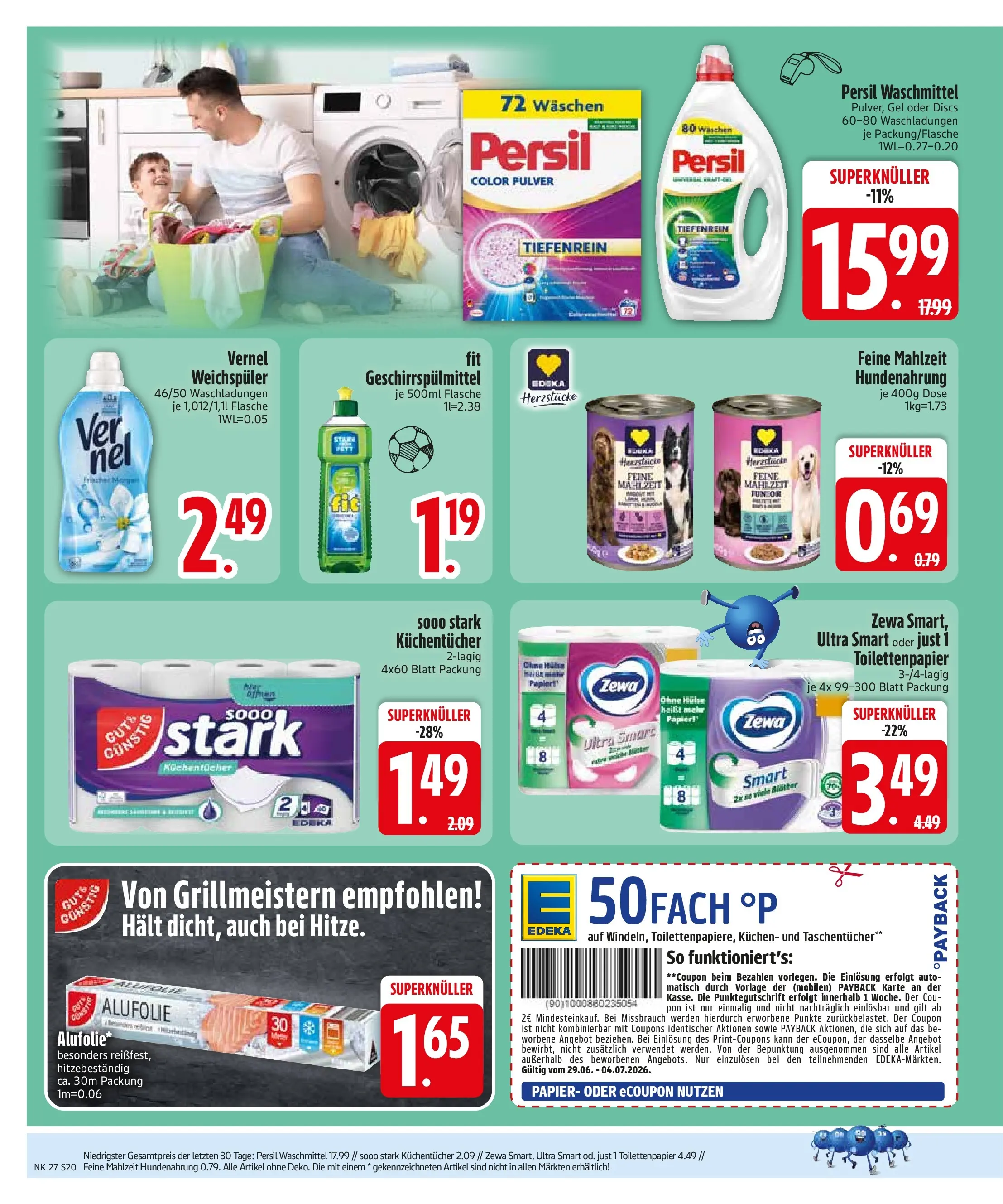 Edeka - EDEKA: Wochenangebote (ab 28.06.2026) » Angebote Online | Seite: 22 | Produkte: Zewa, Waschmittel, Vernel, Persil