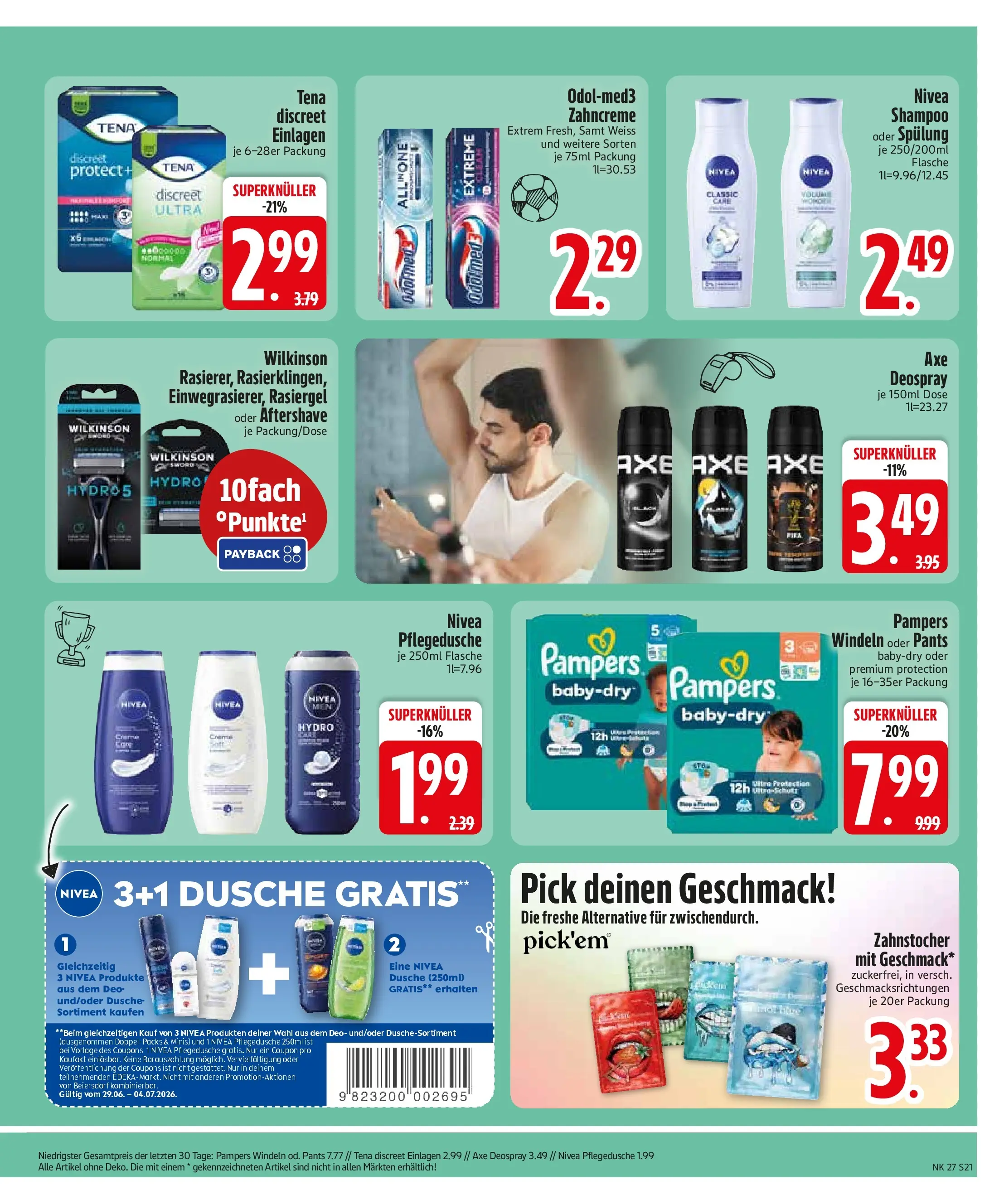 Edeka - EDEKA: Wochenangebote (ab 28.06.2026) » Angebote Online | Seite: 23 | Produkte: Dusche, Shampoo, Creme, Axe