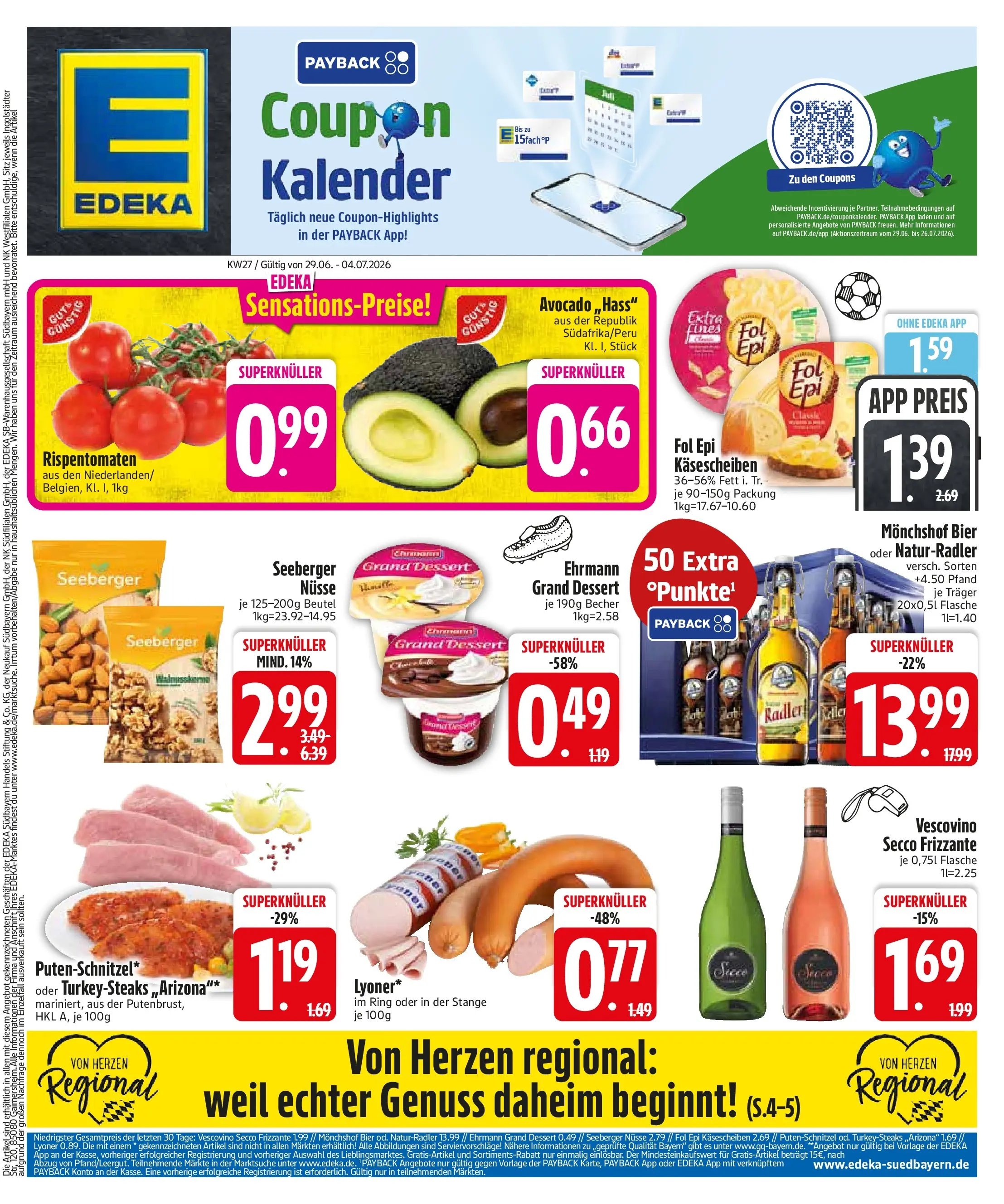 Edeka - EDEKA: Wochenangebote (ab 28.06.2026) » Angebote Online | Seite: 3 | Produkte: Monchshof, Bier, Avocado, Nüsse