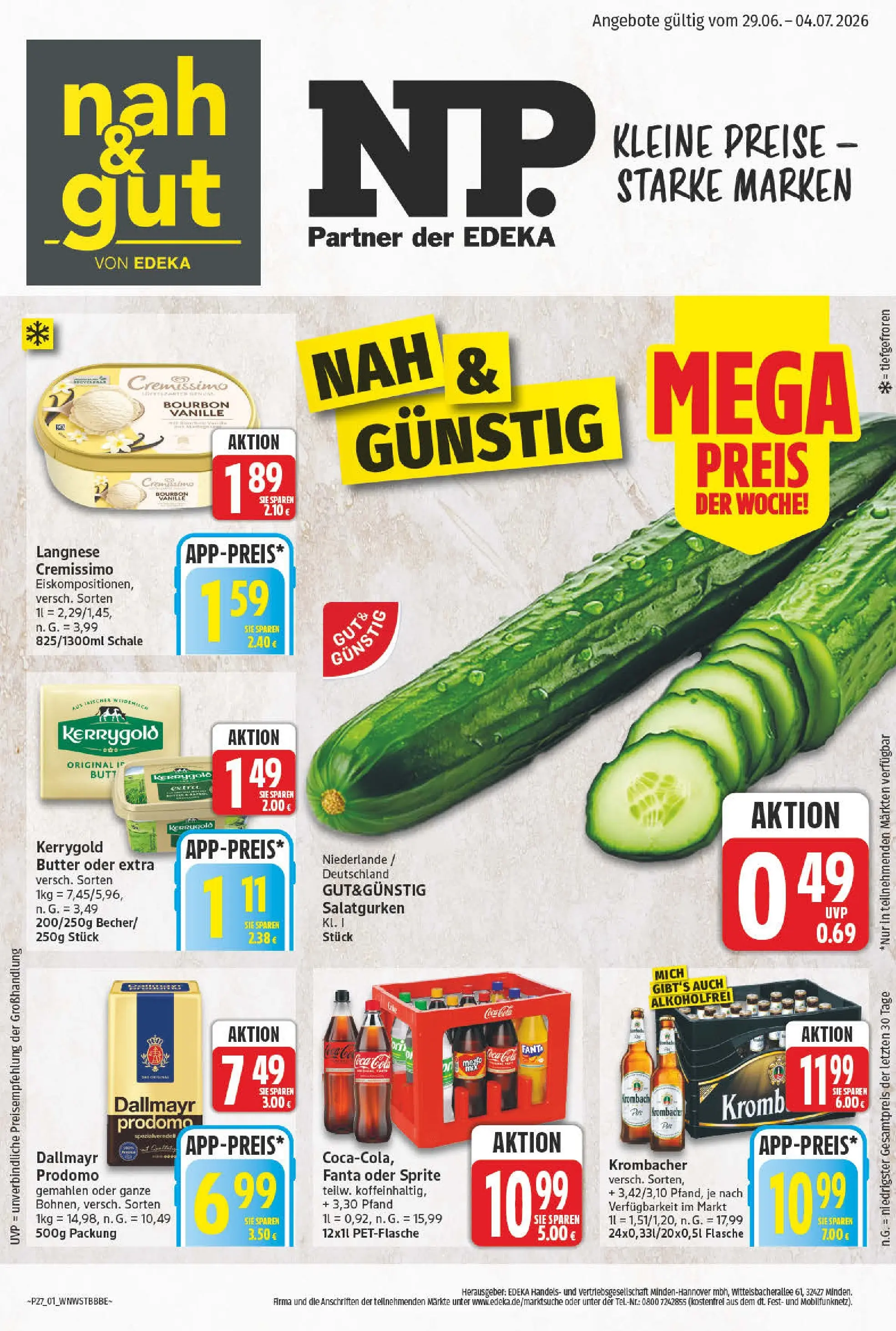 Angebote - Wochenangebote (ab 28.06.2026) zum Blättern | Seite: 1 | Produkte: Coca cola, Cola, Dallmayr, Bourbon