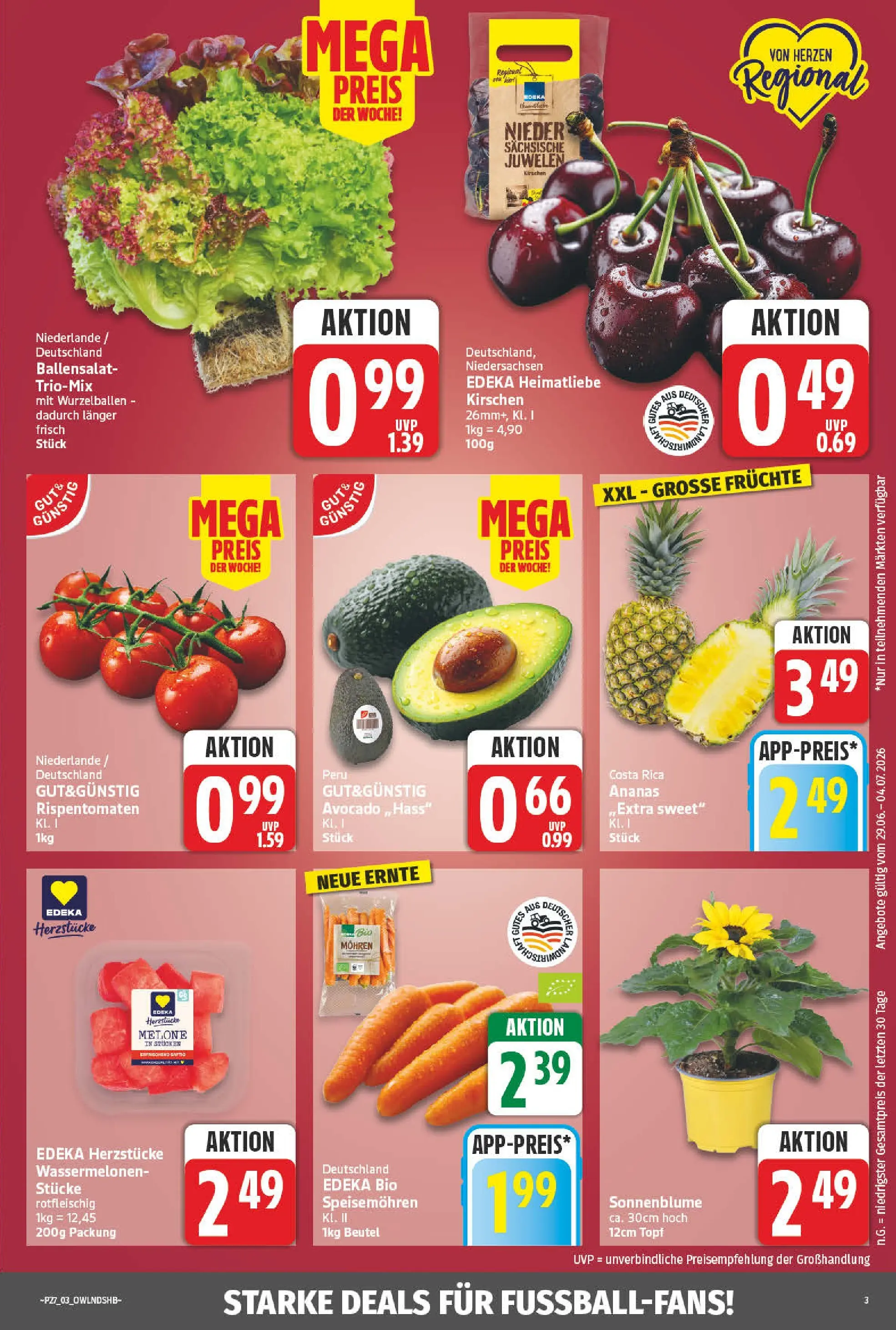 Angebote - Wochenangebote (ab 28.06.2026) zum Blättern | Seite: 3 | Produkte: Ananas, Mohren, Kirschen, Melone
