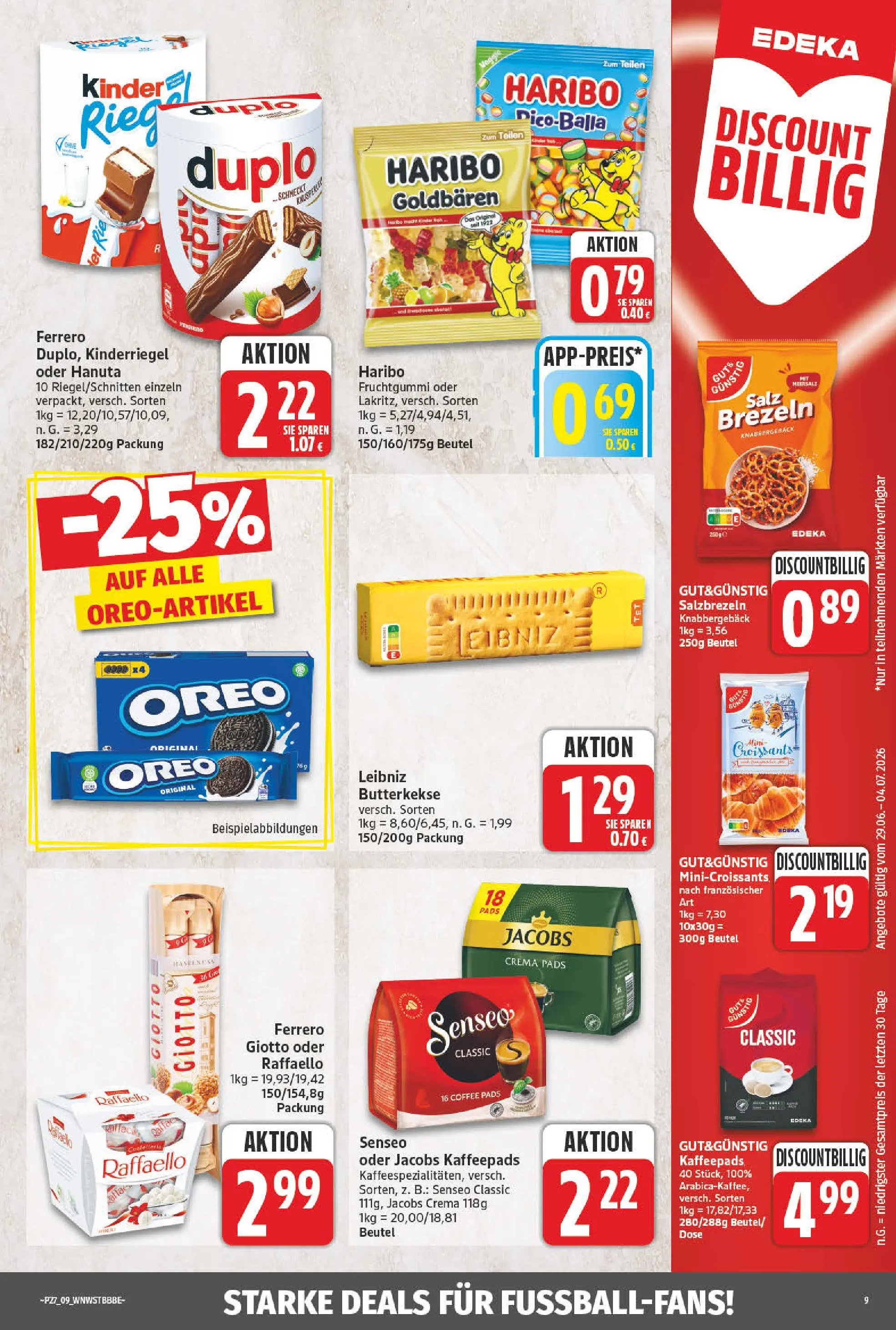 Angebote - Wochenangebote (ab 28.06.2026) zum Blättern | Seite: 9 | Produkte: Raffaello, Senseo, Haribo, Salz