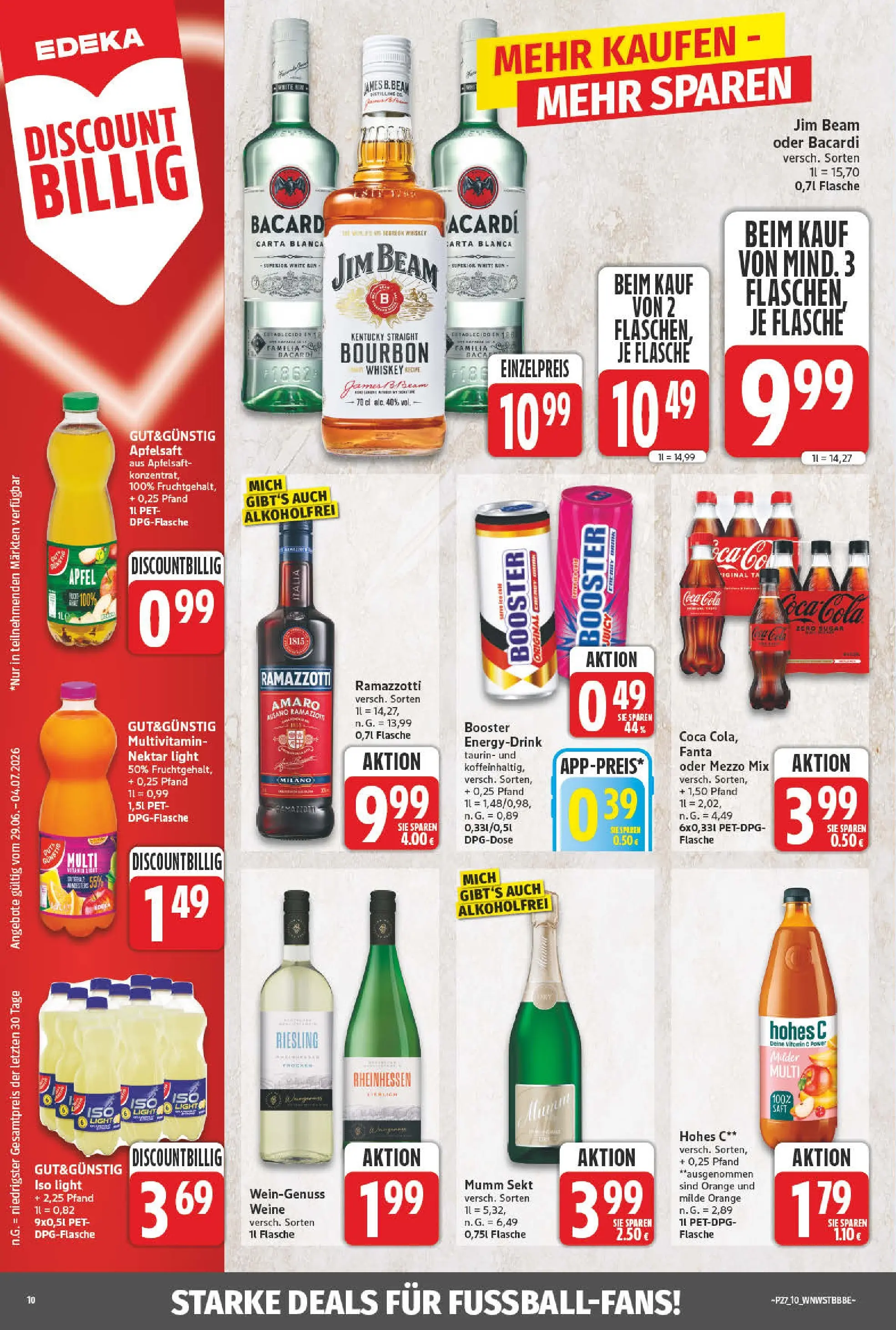 Angebote - Wochenangebote (ab 28.06.2026) zum Blättern | Seite: 10 | Produkte: Coca cola, Äpfel, Apfelsaft, Hohes c