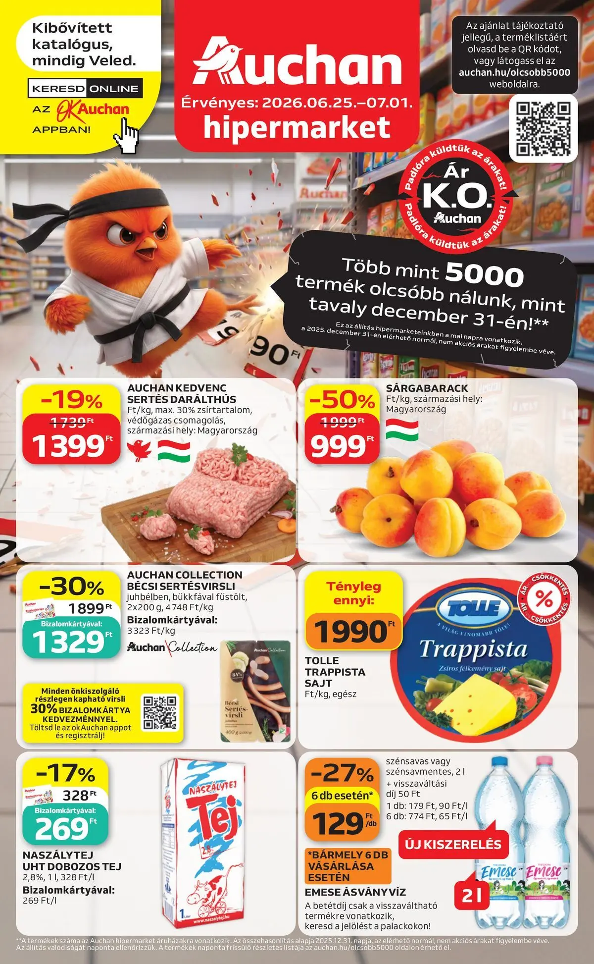 Ajánlatok - Auchan újság érvényessége 2026.07.01-ig - 2026.06.24. -tól/töl > akció, lapozható szórólap 🛍️ | Oldal: 1