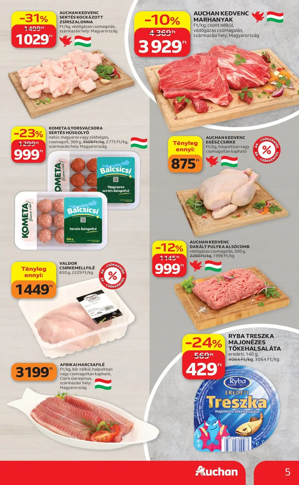 Ajánlatok - Auchan újság érvényessége 2026.07.01-ig - 2026.06.24. -tól/töl > akció, lapozható szórólap 🛍️ | Oldal: 5