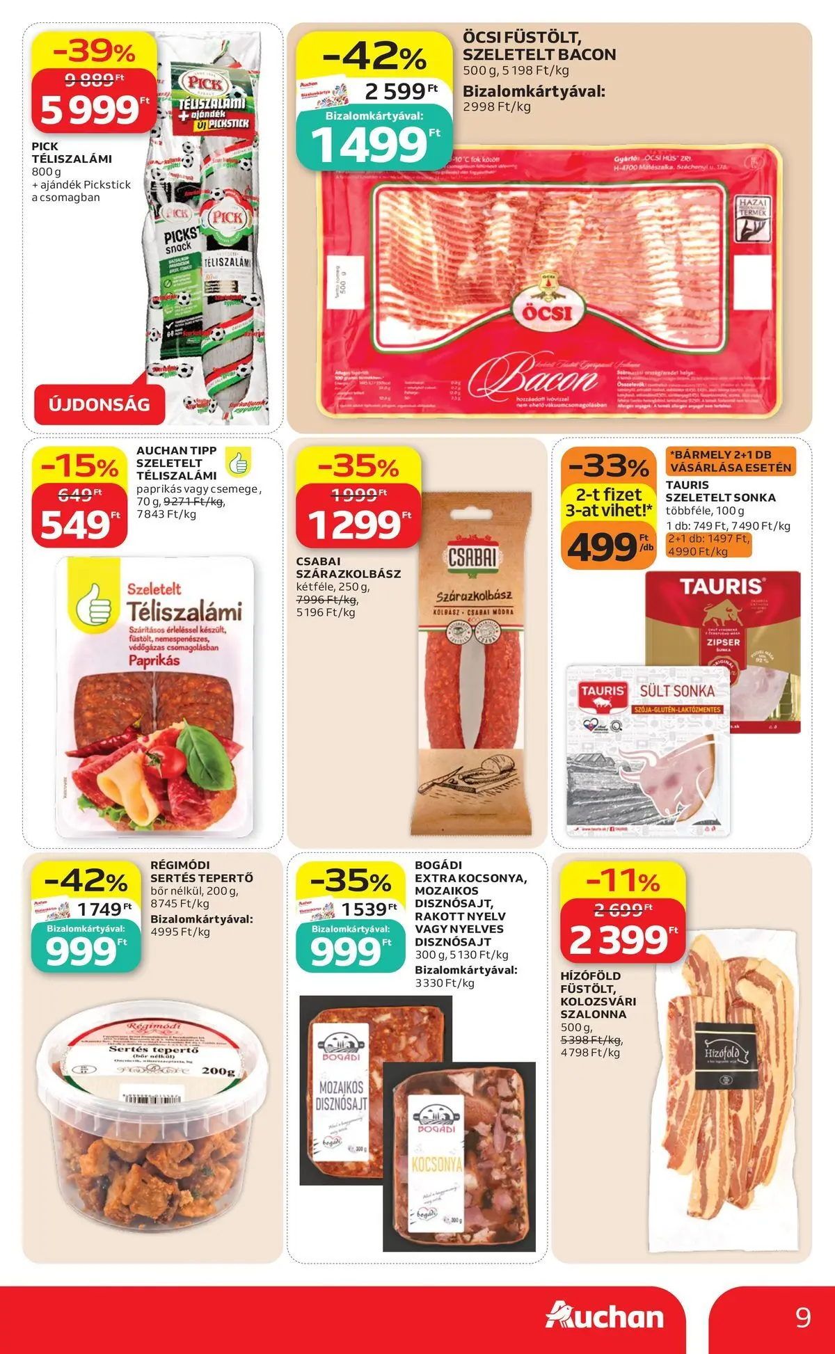 Ajánlatok - Auchan újság érvényessége 2026.07.01-ig - 2026.06.24. -tól/töl > akció, lapozható szórólap 🛍️ | Oldal: 9