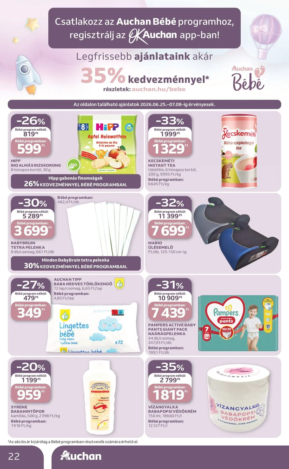 Ajánlatok - Auchan újság érvényessége 2026.07.01-ig - 2026.06.24. -tól/töl > akció, lapozható szórólap 🛍️ | Oldal: 22