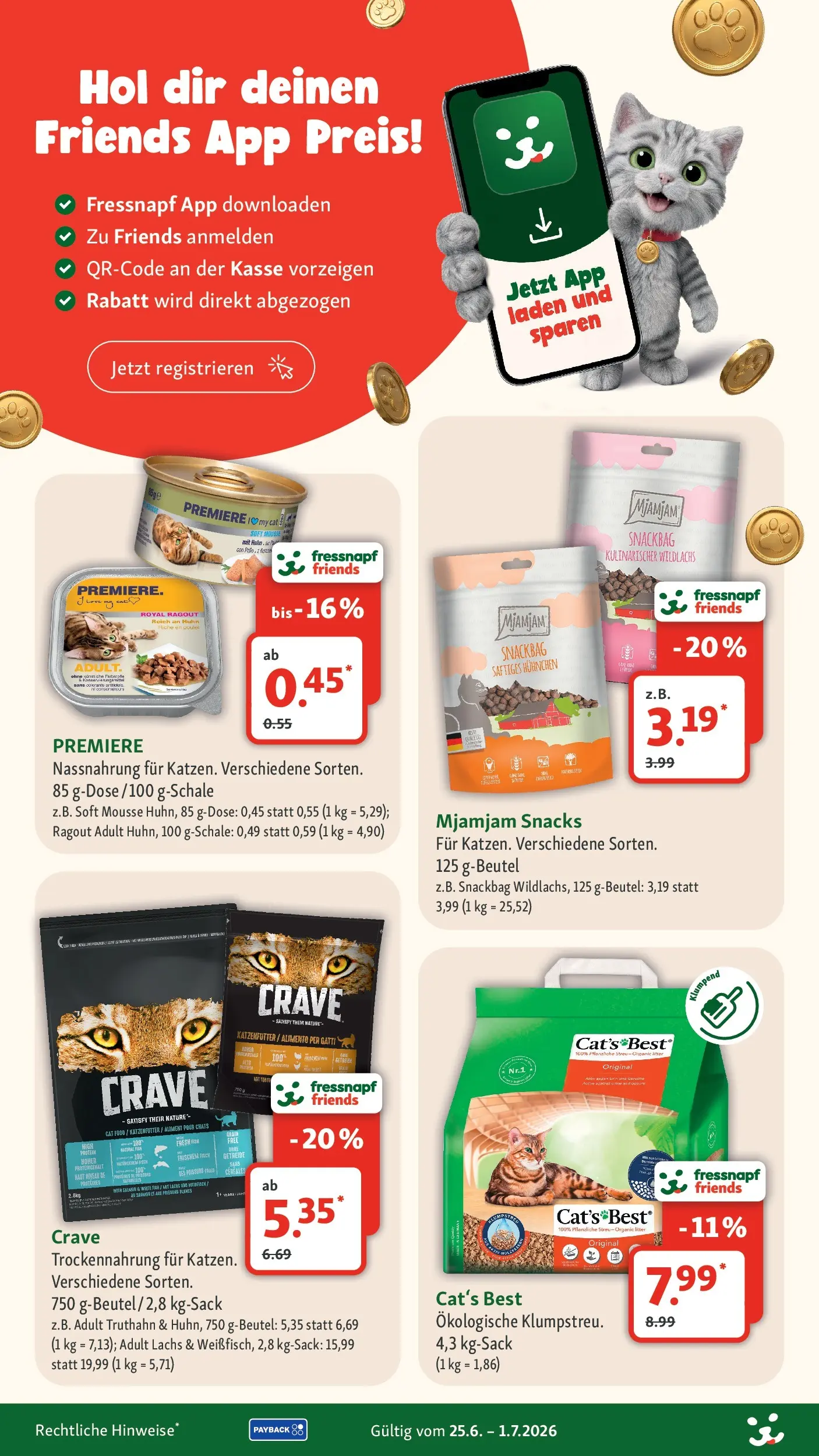 Fressnapf - Fressnapf: bald neue Angebote! (ab 24.06.2026) zum Blättern | Seite: 7 | Produkte: Katzenfutter, Lachs, Getreide