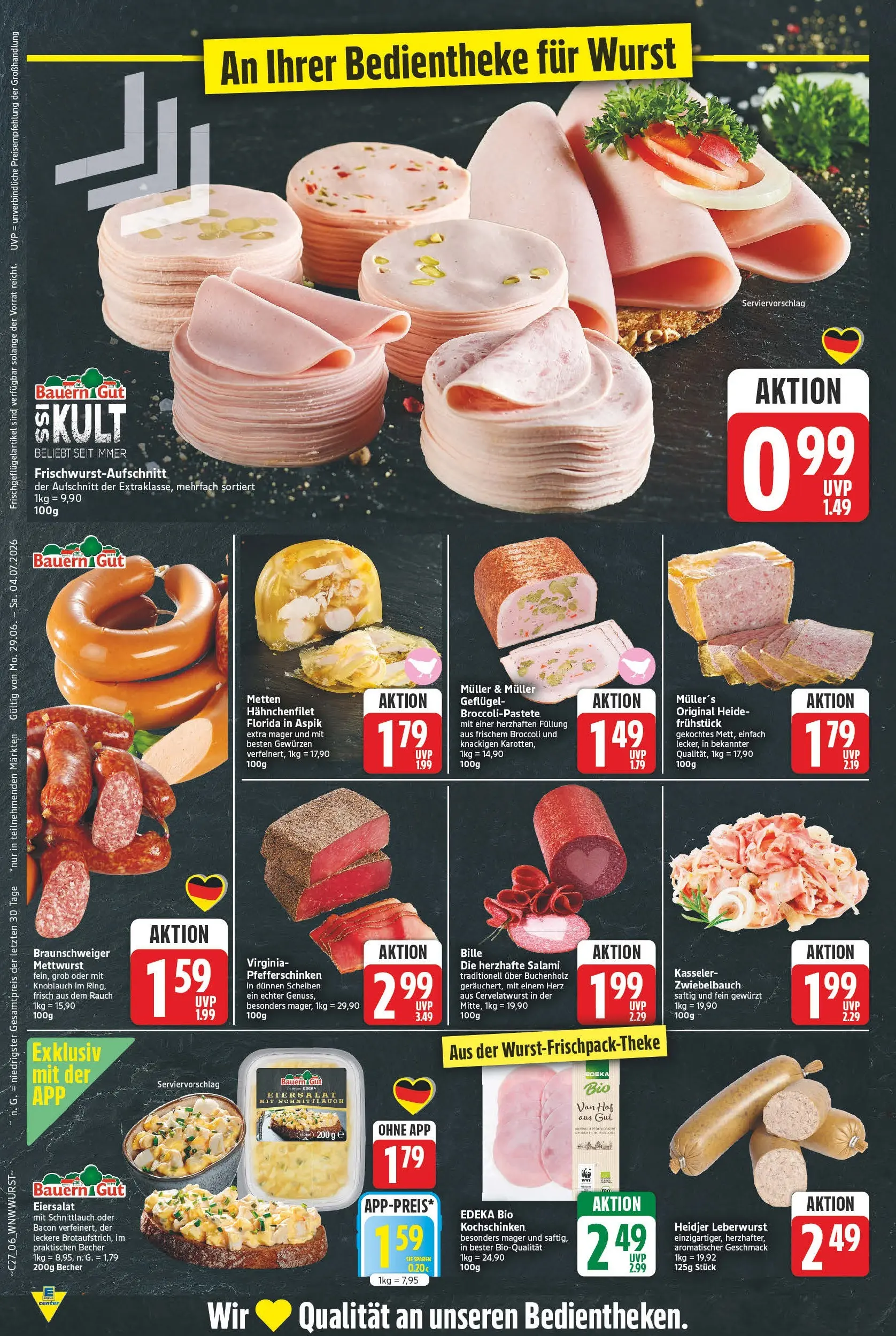 E center - Wochenangebote (ab 28.06.2026) zum Blättern | Seite: 6 | Produkte: Wurst, Knoblauch