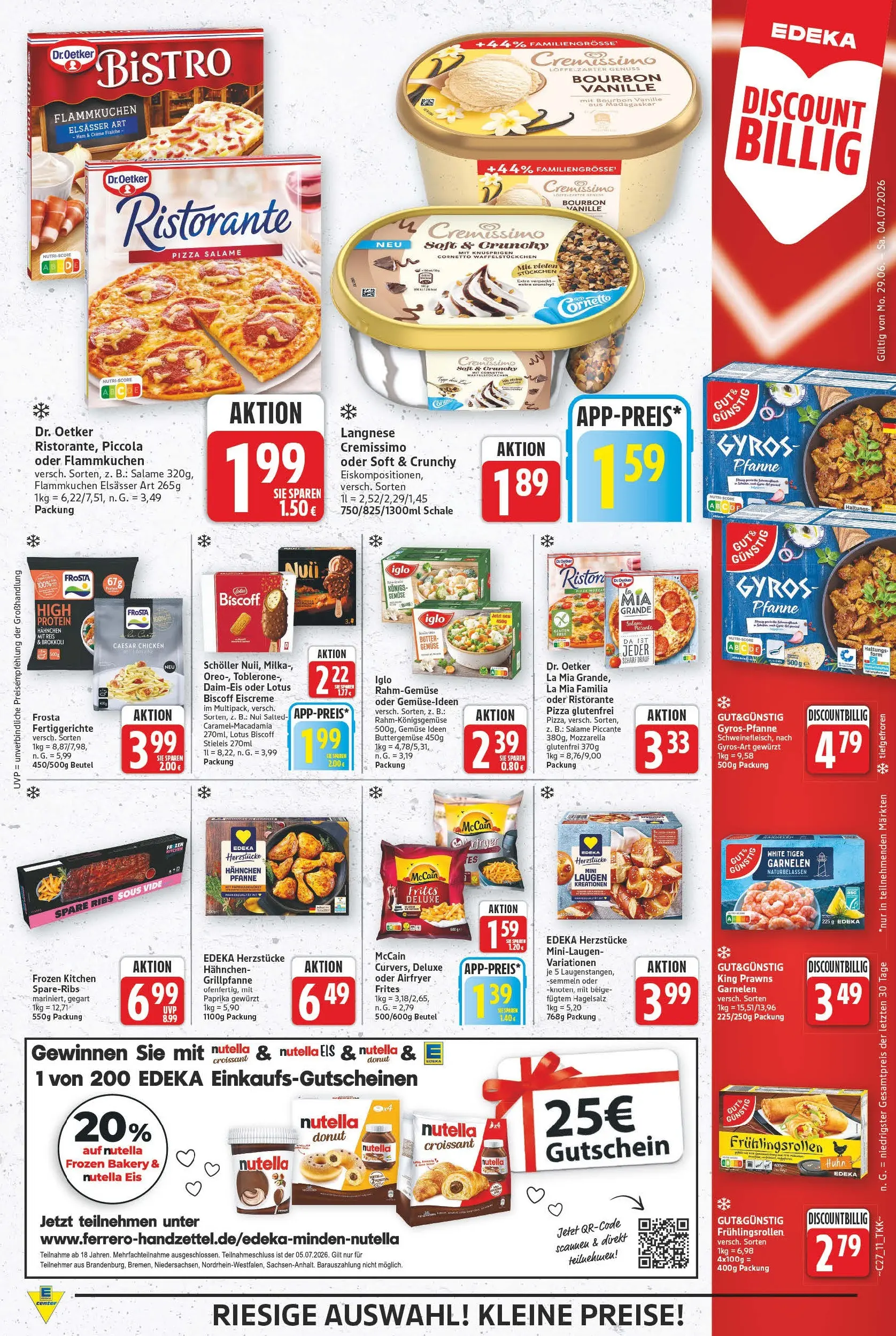 E center - Wochenangebote (ab 28.06.2026) zum Blättern | Seite: 11 | Produkte: Cremissimo, Spare ribs, Gyros, Fertiggerichte