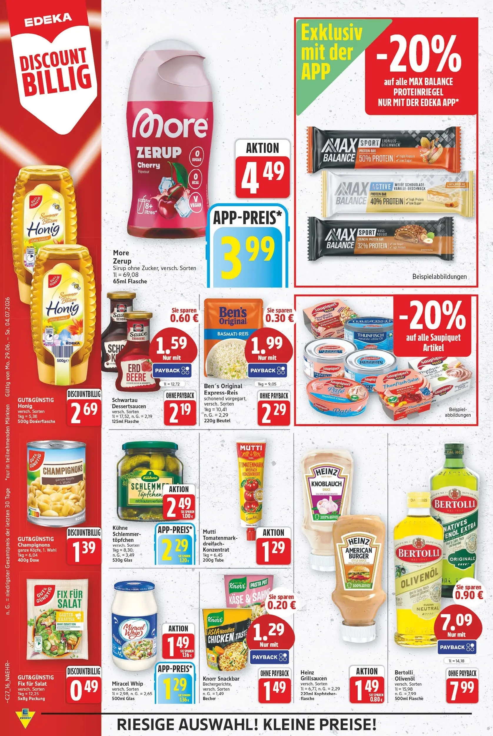 E center - Wochenangebote (ab 28.06.2026) zum Blättern | Seite: 16 | Produkte: Käse, Öl, Olivenol, Sirup