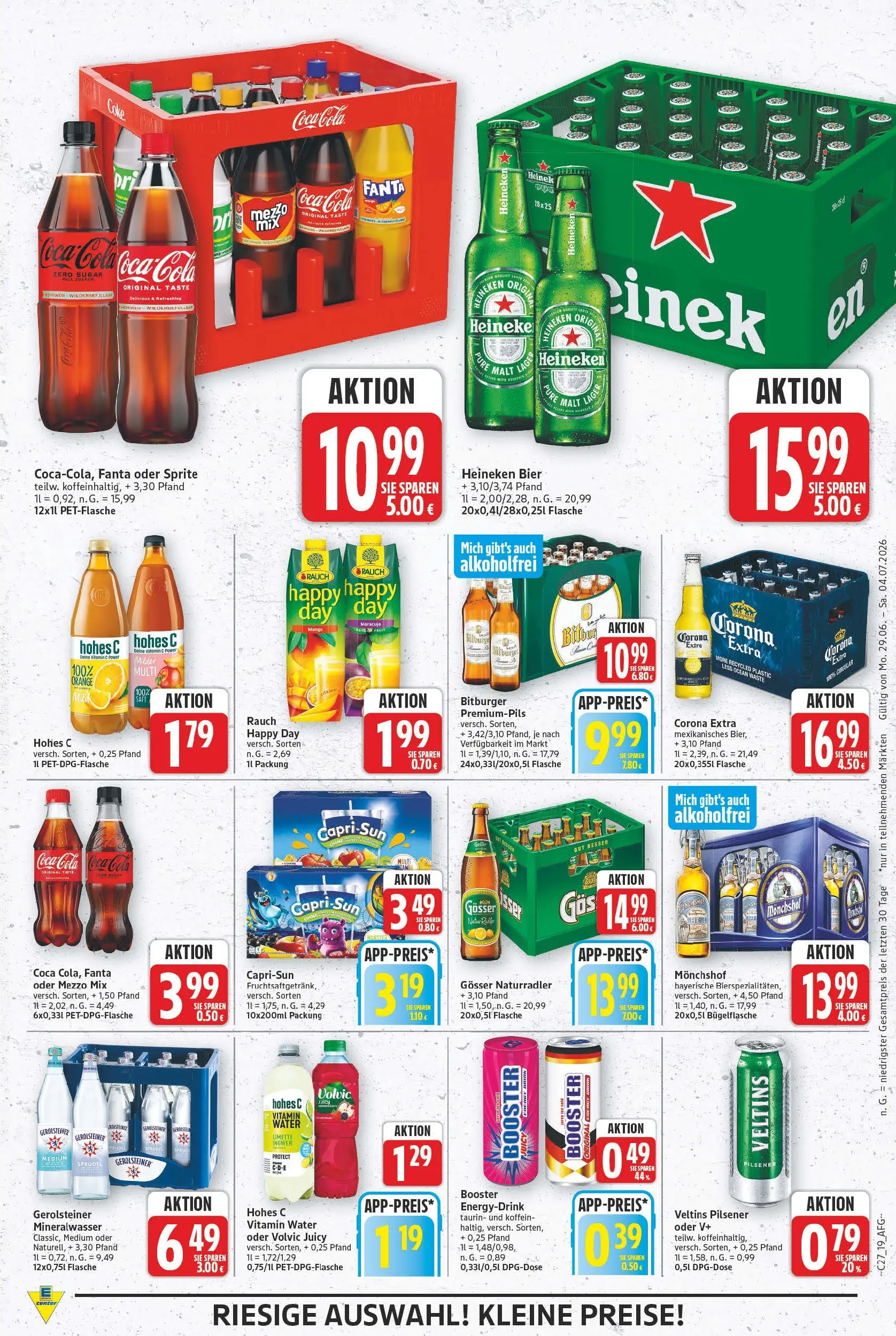 E center - Wochenangebote (ab 28.06.2026) zum Blättern | Seite: 19 | Produkte: Fanta, Mineralwasser, Limette, Gerolsteiner