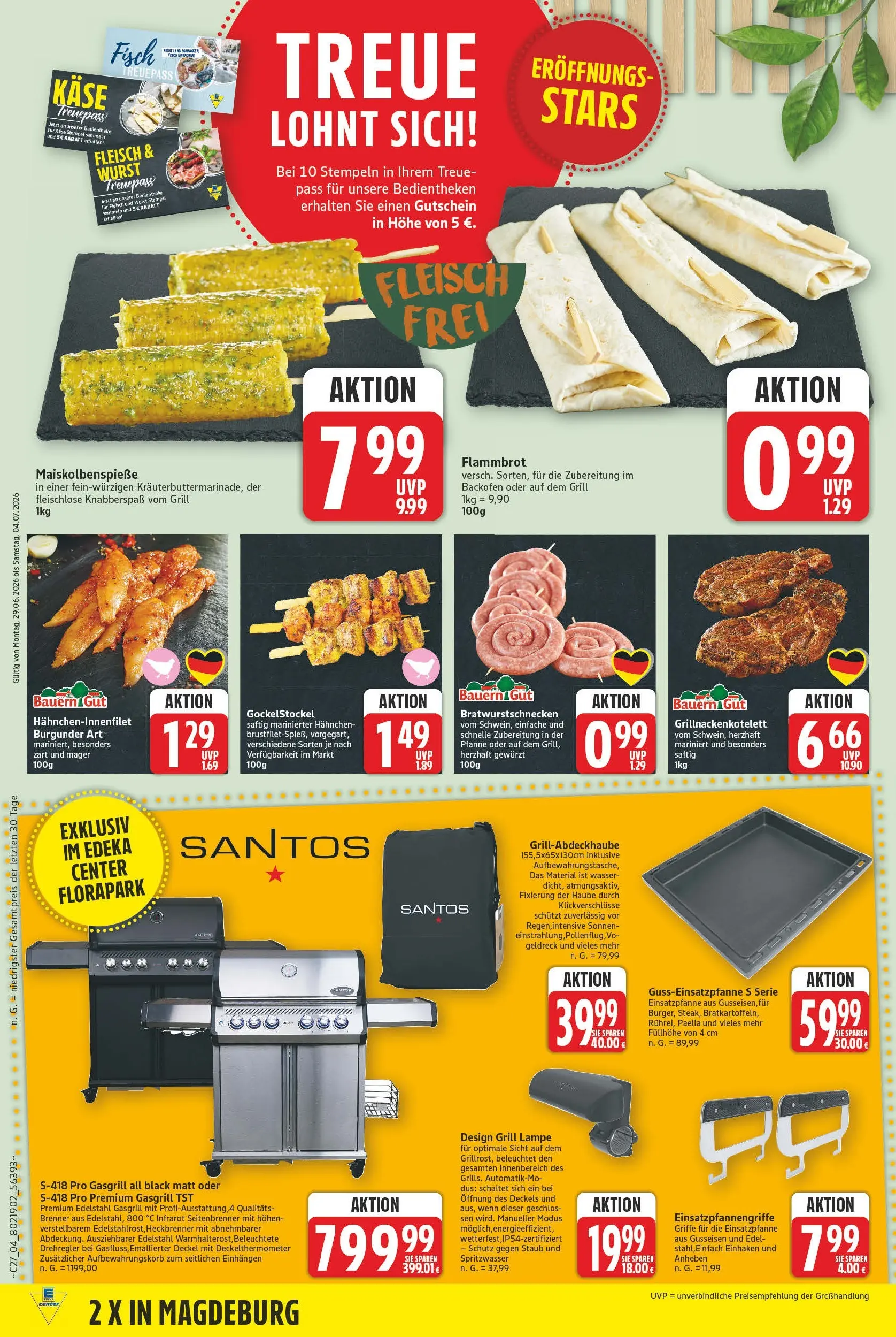 E center Prospekt Magdeburg (ab 29.06.2026) zum Blättern | Seite: 4 | Produkte: Grill, Käse, Lampe, Backofen