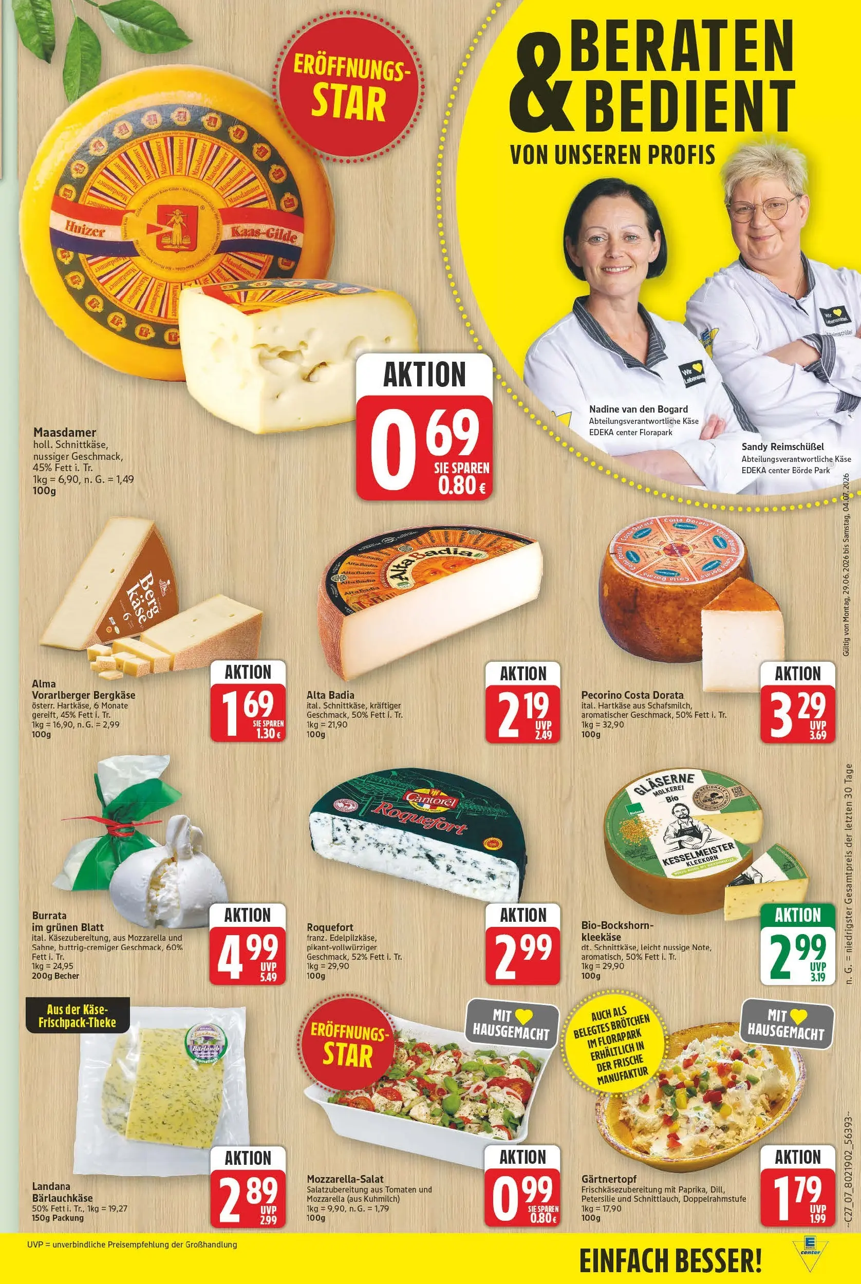 E center Prospekt Magdeburg (ab 29.06.2026) zum Blättern | Seite: 7 | Produkte: Käse, Mozzarella, Burrata, Petersilie