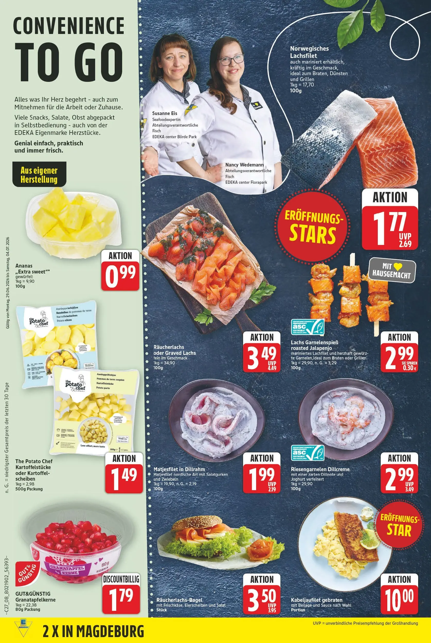 E center Prospekt Magdeburg (ab 29.06.2026) zum Blättern | Seite: 8 | Produkte: Pommes, Fisch, Lachs, Salat