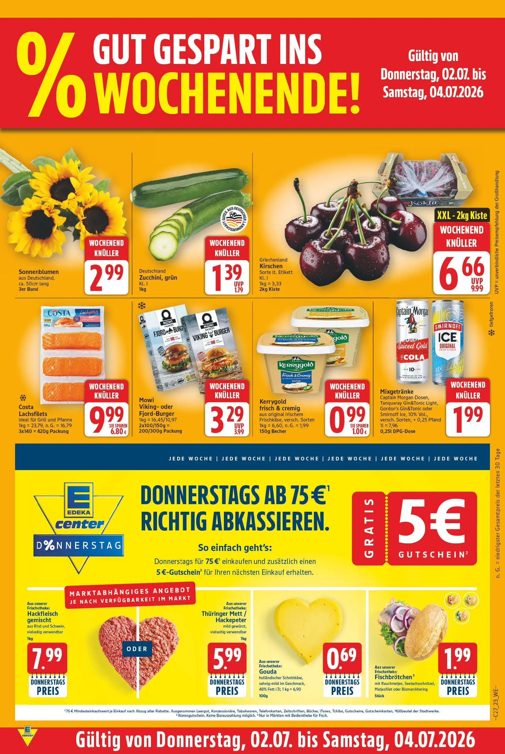 E center - Wochenangebote (ab 28.06.2026) zum Blättern | Seite: 25 | Produkte: Grill, Gouda, Burger, Kirschen