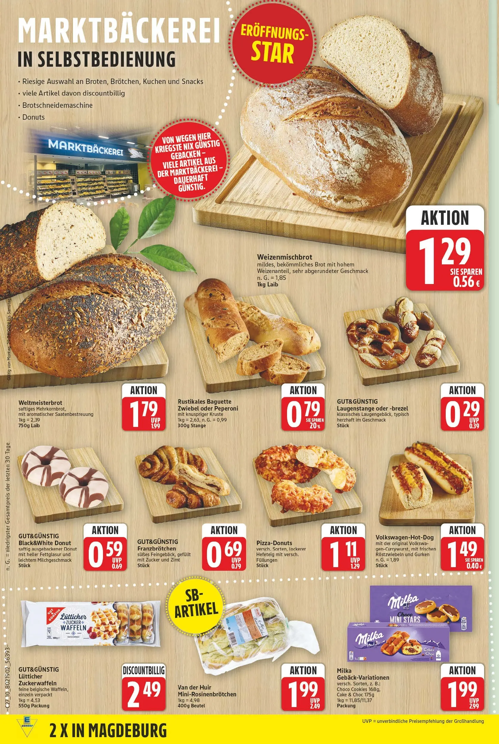 E center Prospekt Magdeburg (ab 29.06.2026) zum Blättern | Seite: 10 | Produkte: Baguette, Zucker, Kuchen, Gurken