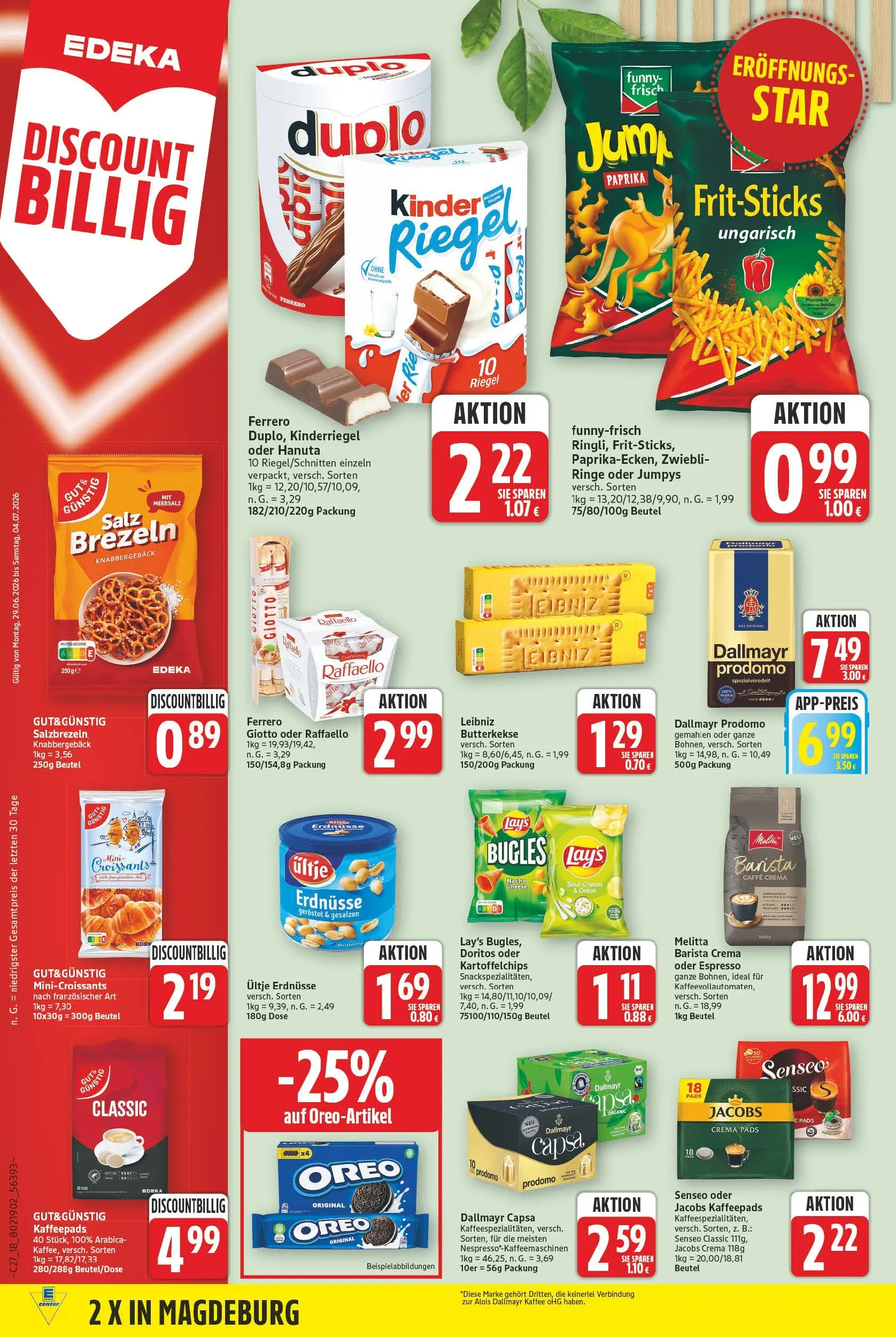 E center Prospekt Magdeburg (ab 29.06.2026) zum Blättern | Seite: 18 | Produkte: Kaffeepads, Erdnüsse, Dallmayr, Paprika