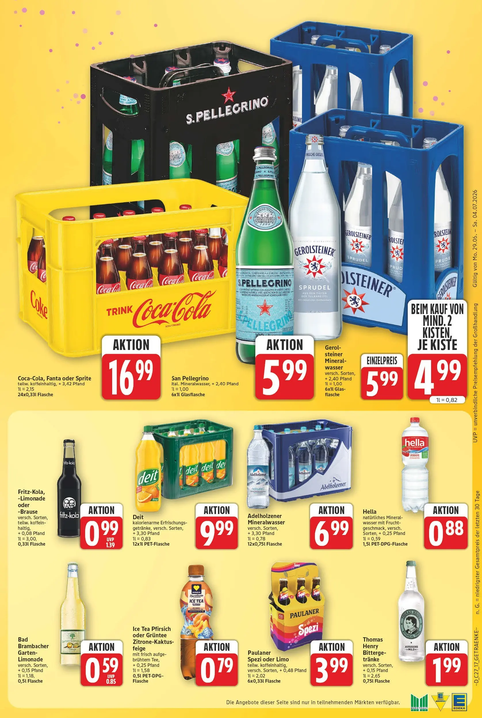 E center Prospekt Magdeburg (ab 29.06.2026) zum Blättern | Seite: 21 | Produkte: Fanta, Sprite, Limonade, Pfirsich