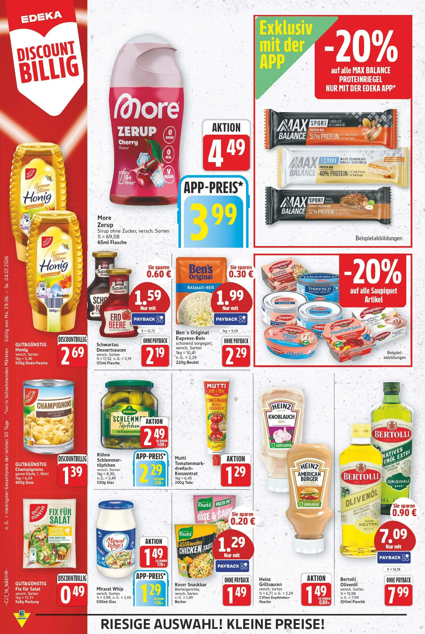 E center - Wochenangebote (ab 28.06.2026) zum Blättern | Seite: 16 | Produkte: Käse, Olivenol, Sirup, Pasta