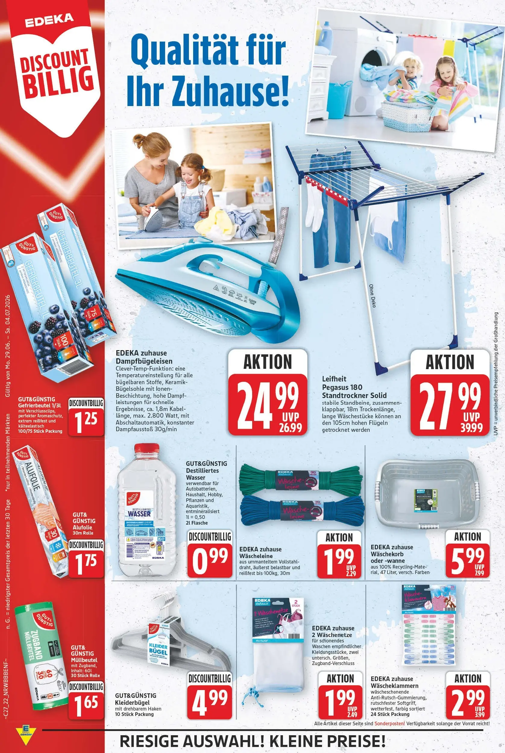 E center - Wochenangebote (ab 28.06.2026) zum Blättern | Seite: 28 | Produkte: Kabel, Kleiderbügel, Wasser