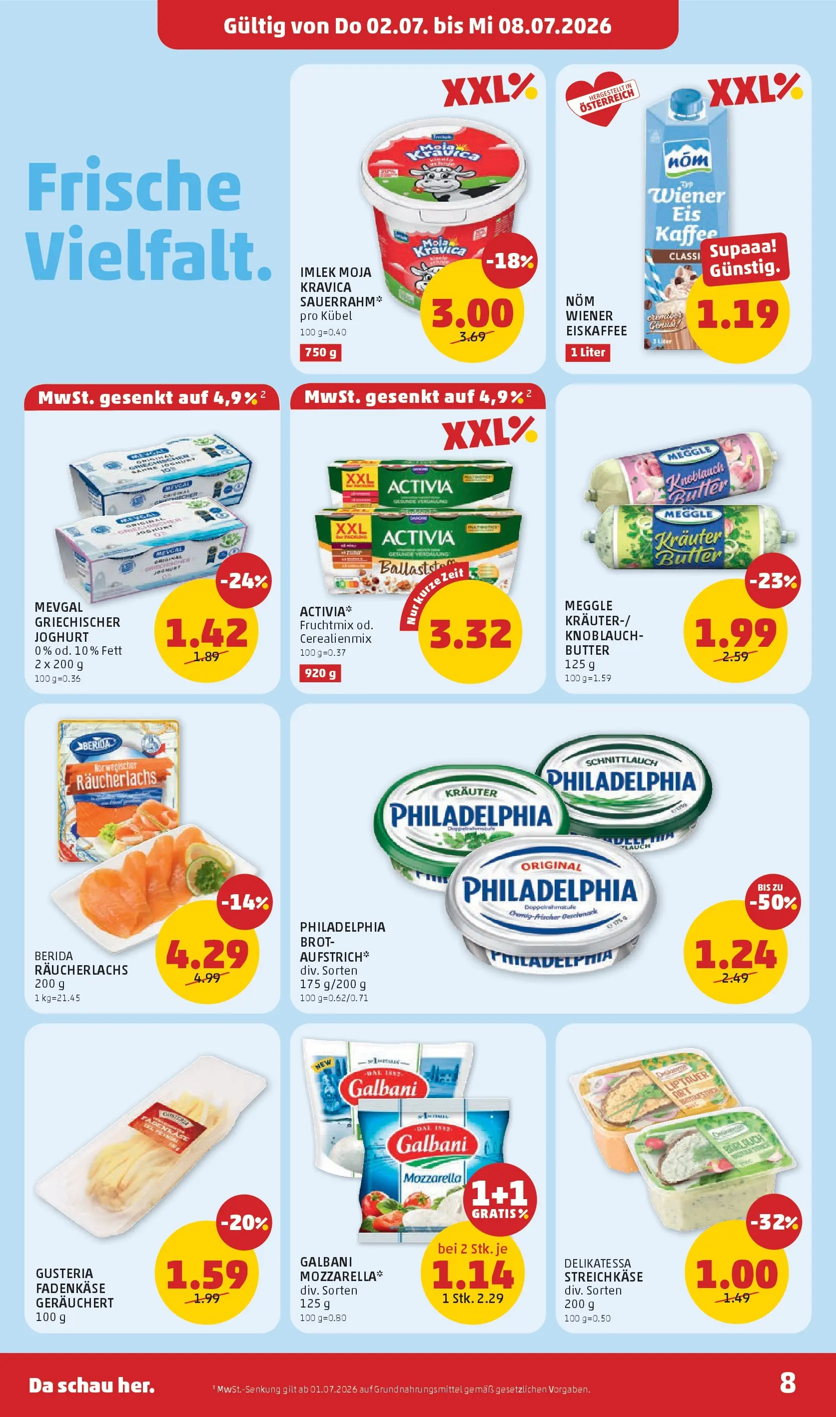 Penny Markt - PENNY: Die ganze Woche sparen. ab (01.07.2026) - Angebote, Prospekt | Seite: 8 | Produkte: Knoblauch, Butter, Joghurt, Kaffee