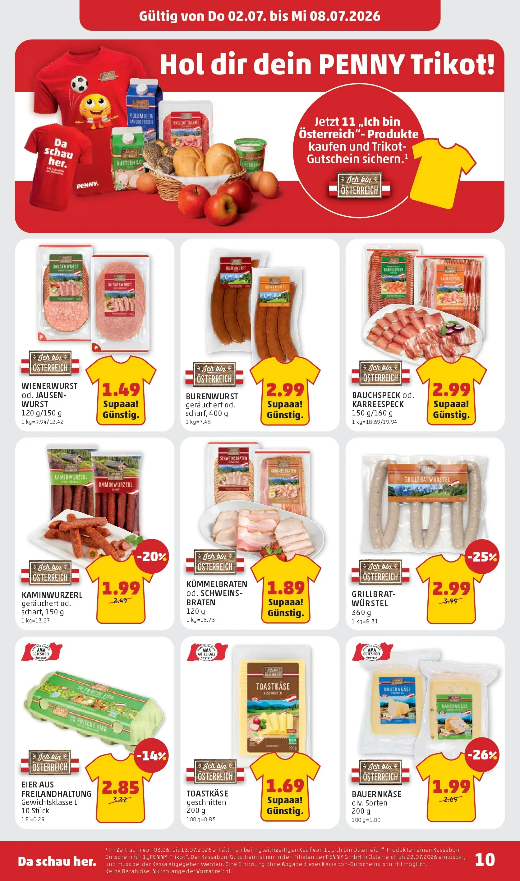 Penny Markt - PENNY: Die ganze Woche sparen. ab (01.07.2026) - Angebote, Prospekt | Seite: 10 | Produkte: Wurst, Eier, Salami