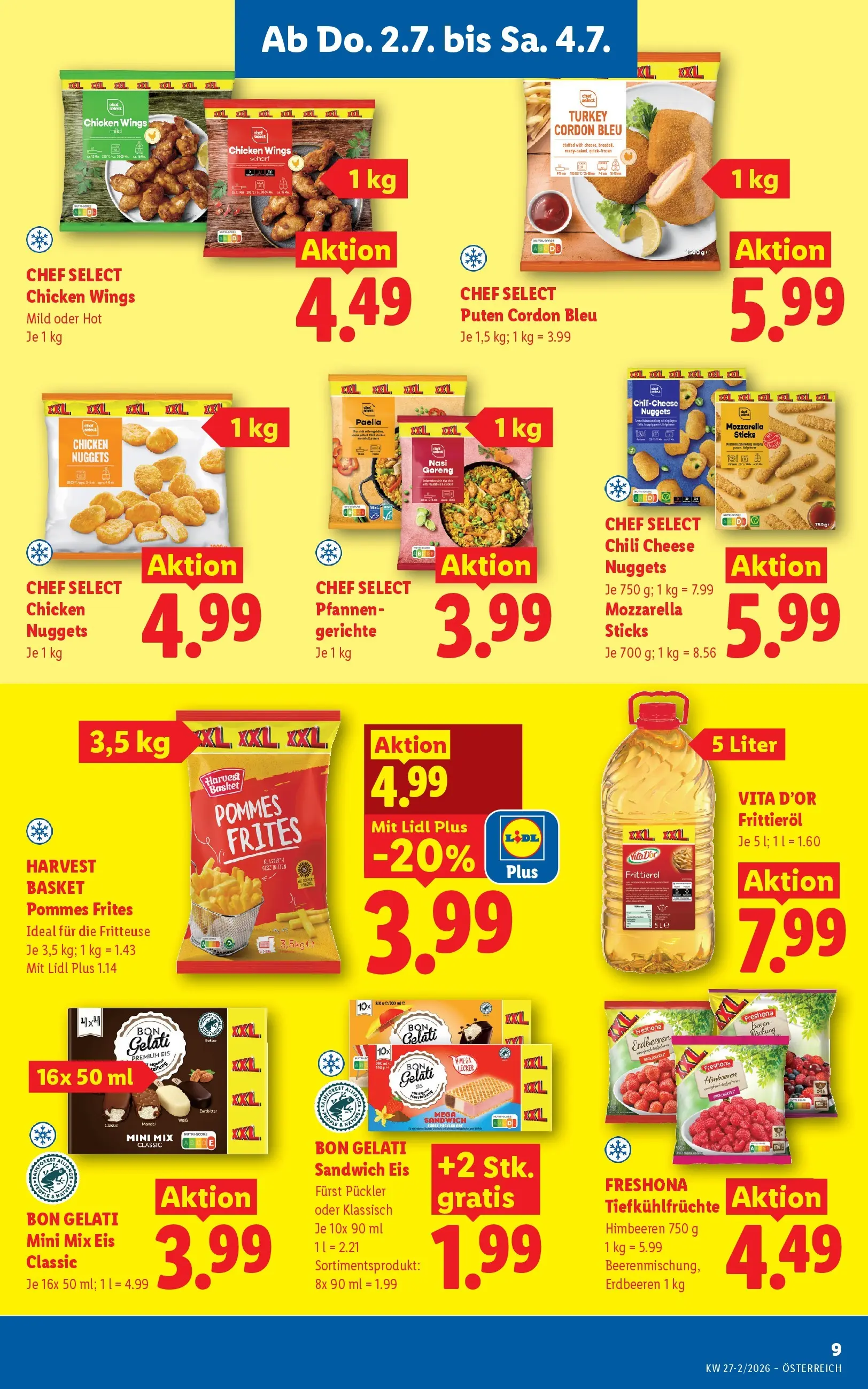 Lidl - Lidl ab 01.07.2026 - Angebote ab donnerstag | Seite: 11 | Produkte: Erdbeeren, Eis, Chili, Huile à frire