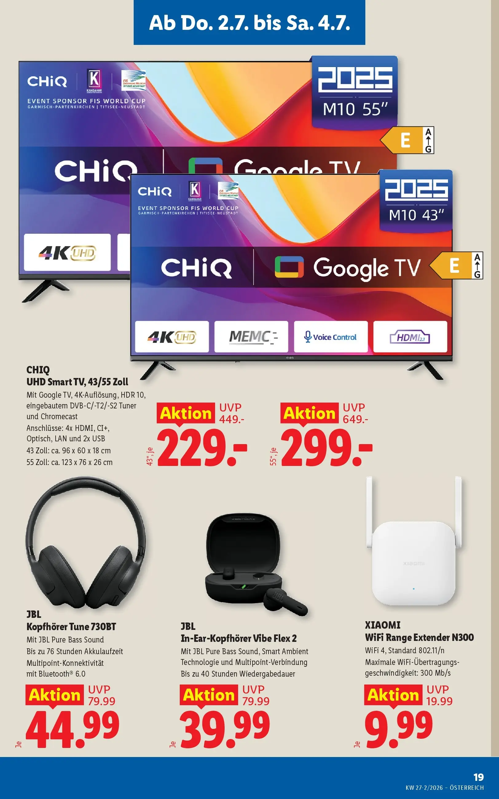 Lidl - Lidl ab 01.07.2026 - Angebote ab donnerstag | Seite: 23 | Produkte: TV, Kopfhörer, USB