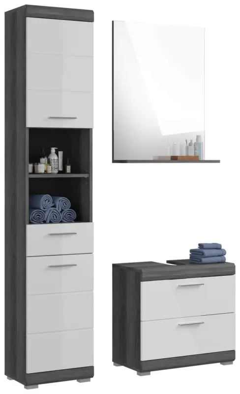 Badezimmer Scout 3-tlg. ca. 97 cm Anthrazit/Wei&szlig;