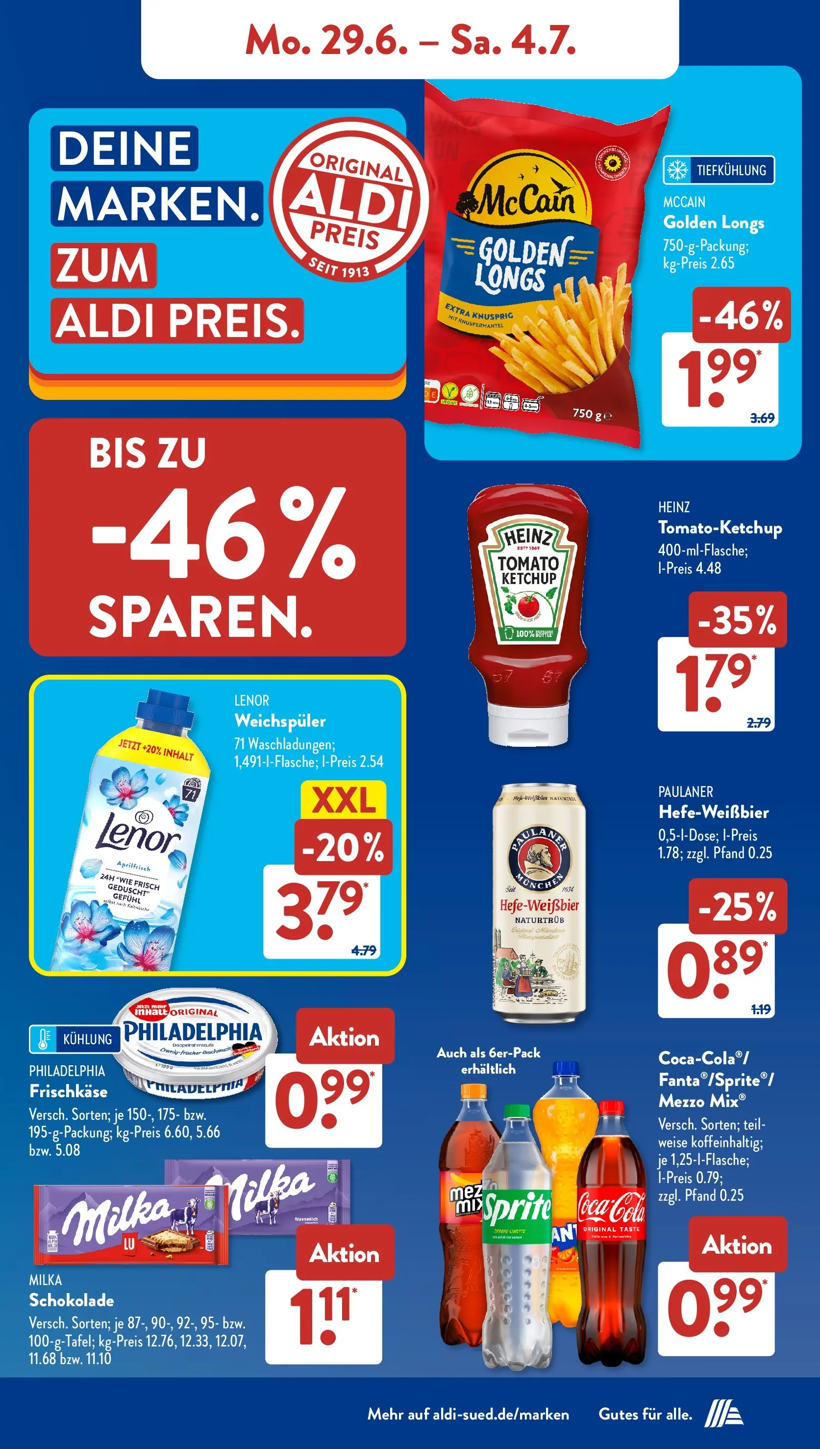 Aldi Süd - Aldi Süd: Wochenangebote (ab 28.06.2026) zum Blättern | Seite: 8 | Produkte: McCain, Limette, Ketchup, Frischkase