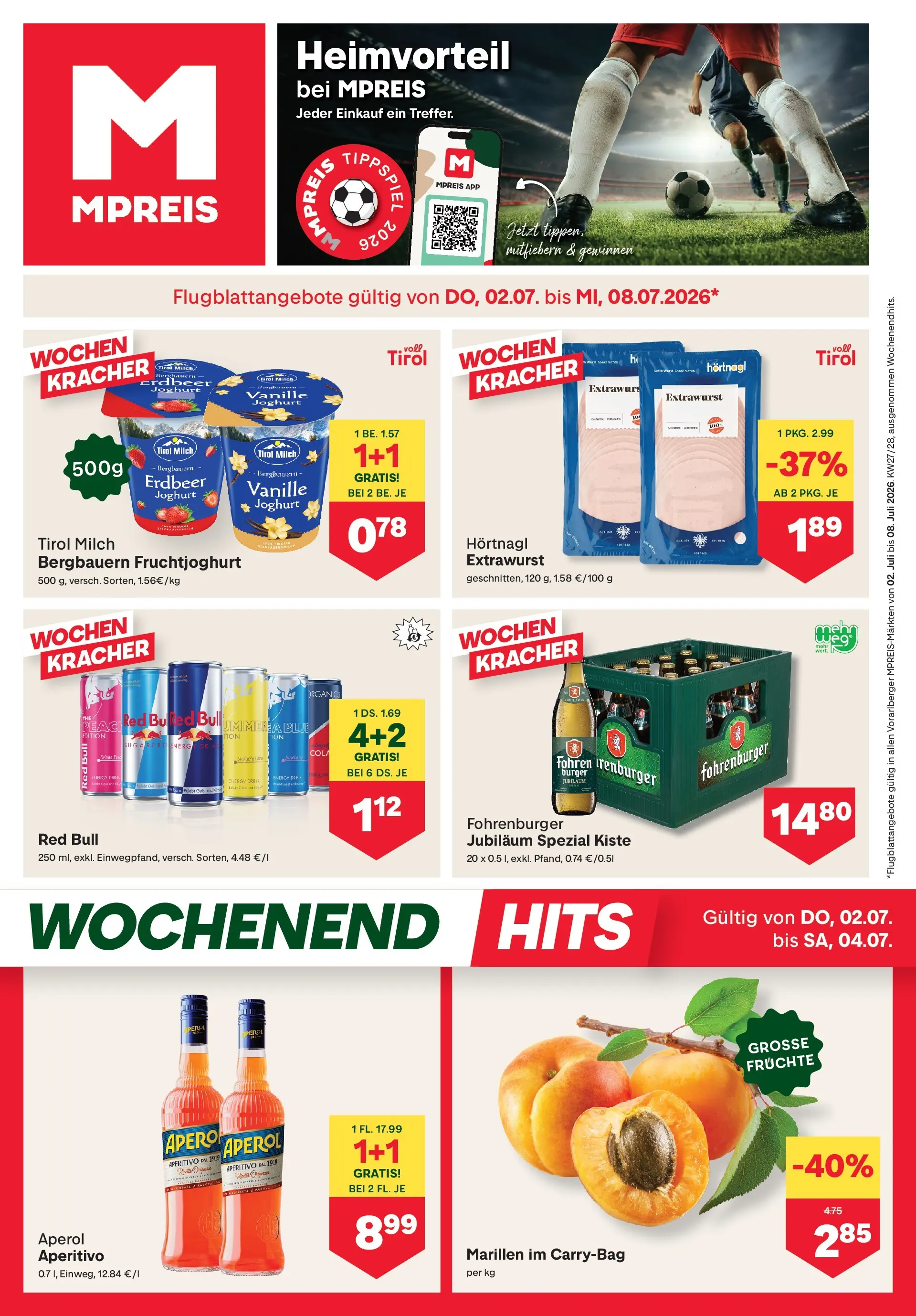 MPREIS St.Gallenkirch von 02.07.2026 - Aktuelle Angebote | Seite: 1 | Produkte: Milch, Joghurt