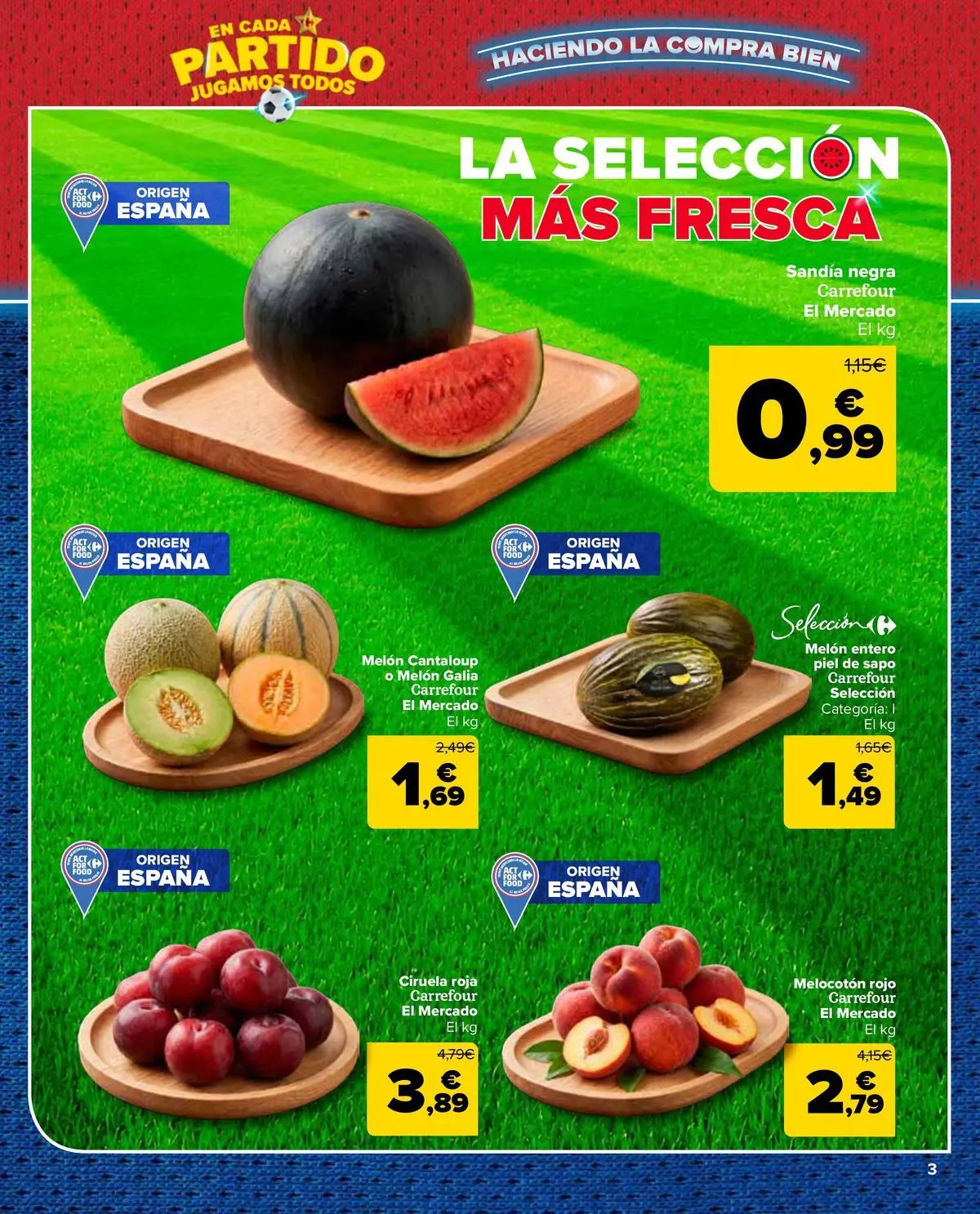Carrefour Market - 2ª unidad al -50% 25/06/2026 - 13/07/2026 | Página: 3 | Productos: Φορτιστής, Melocotón rojo, Sandía