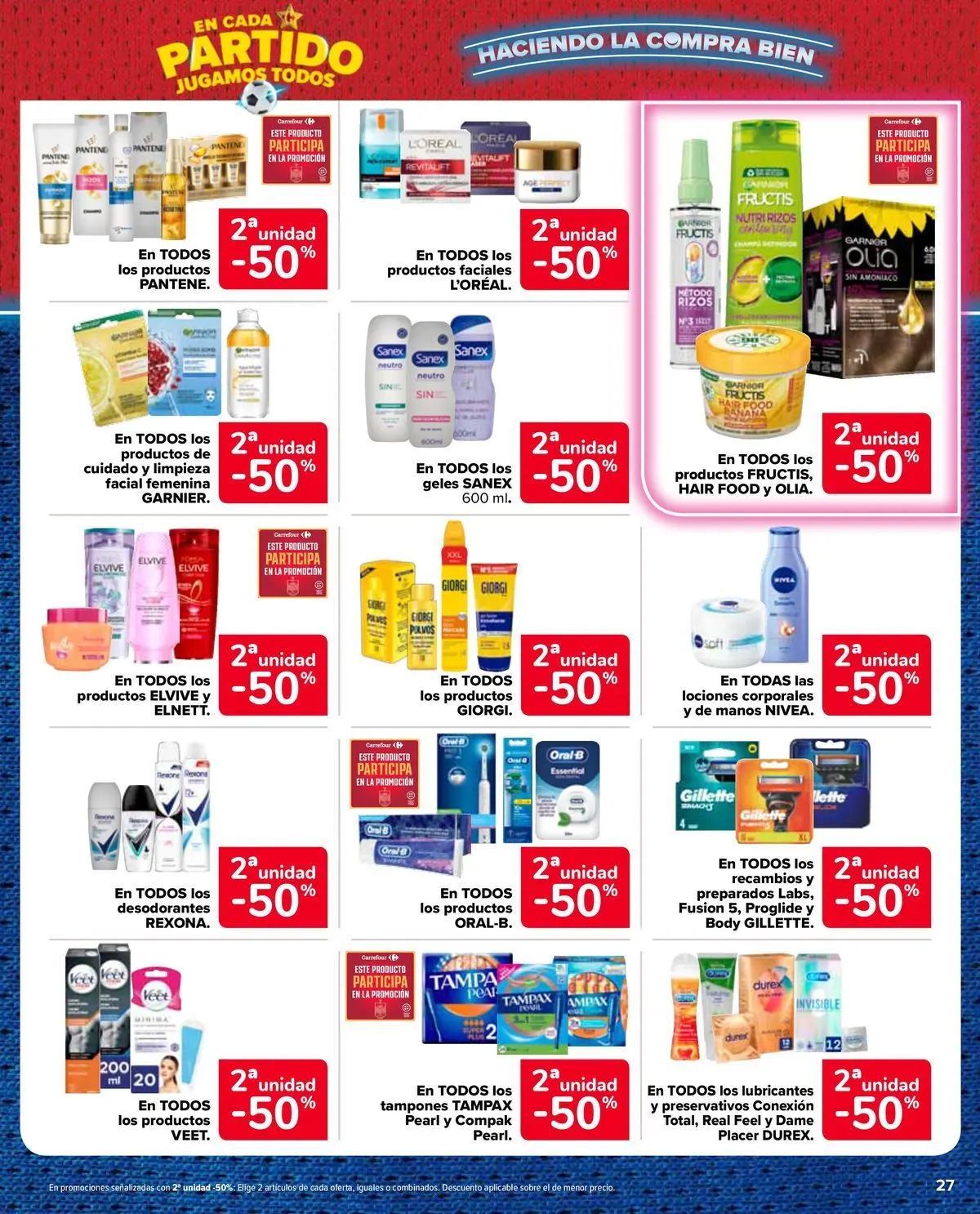 Carrefour Market - 2ª unidad al -50% 25/06/2026 - 13/07/2026 | Página: 27 | Productos: Tampones, Body